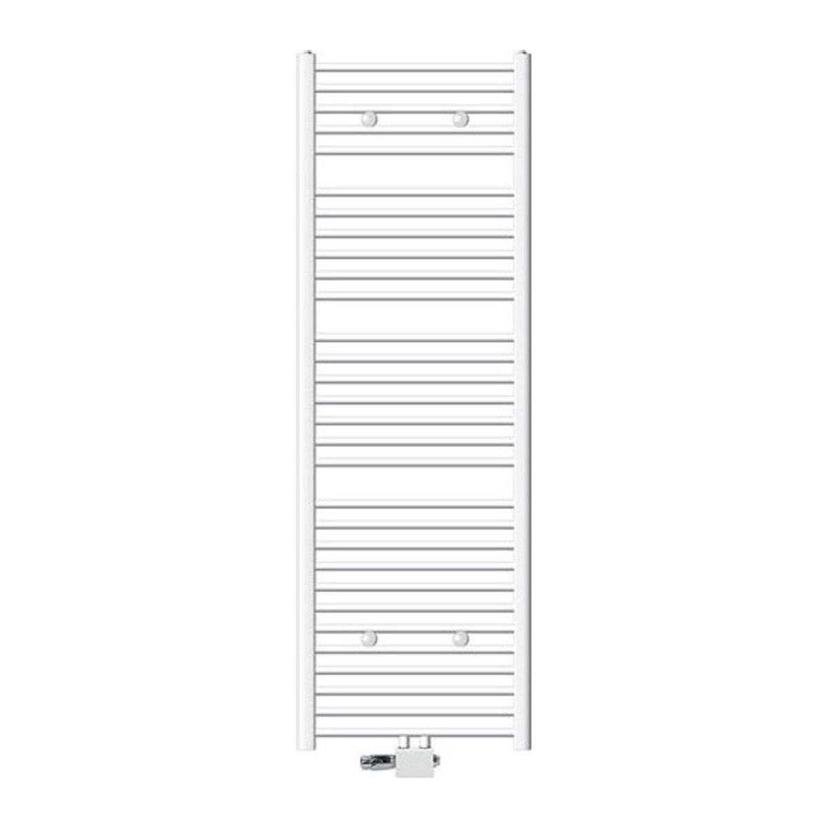 Ecd Germany Badheizkörper Weiß Gerade mit Thermostat und Anschlussgarnitur, B/H: 60 x 180 cm - Bild 1