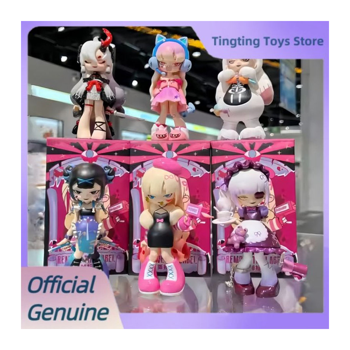 Echte Yandere Girls V2 Blind Box Tear Off The Label Series Mystery Box Dekorationsfigur im Dark Style von Luo Jiujiu, mehrfarbig - Bild 1