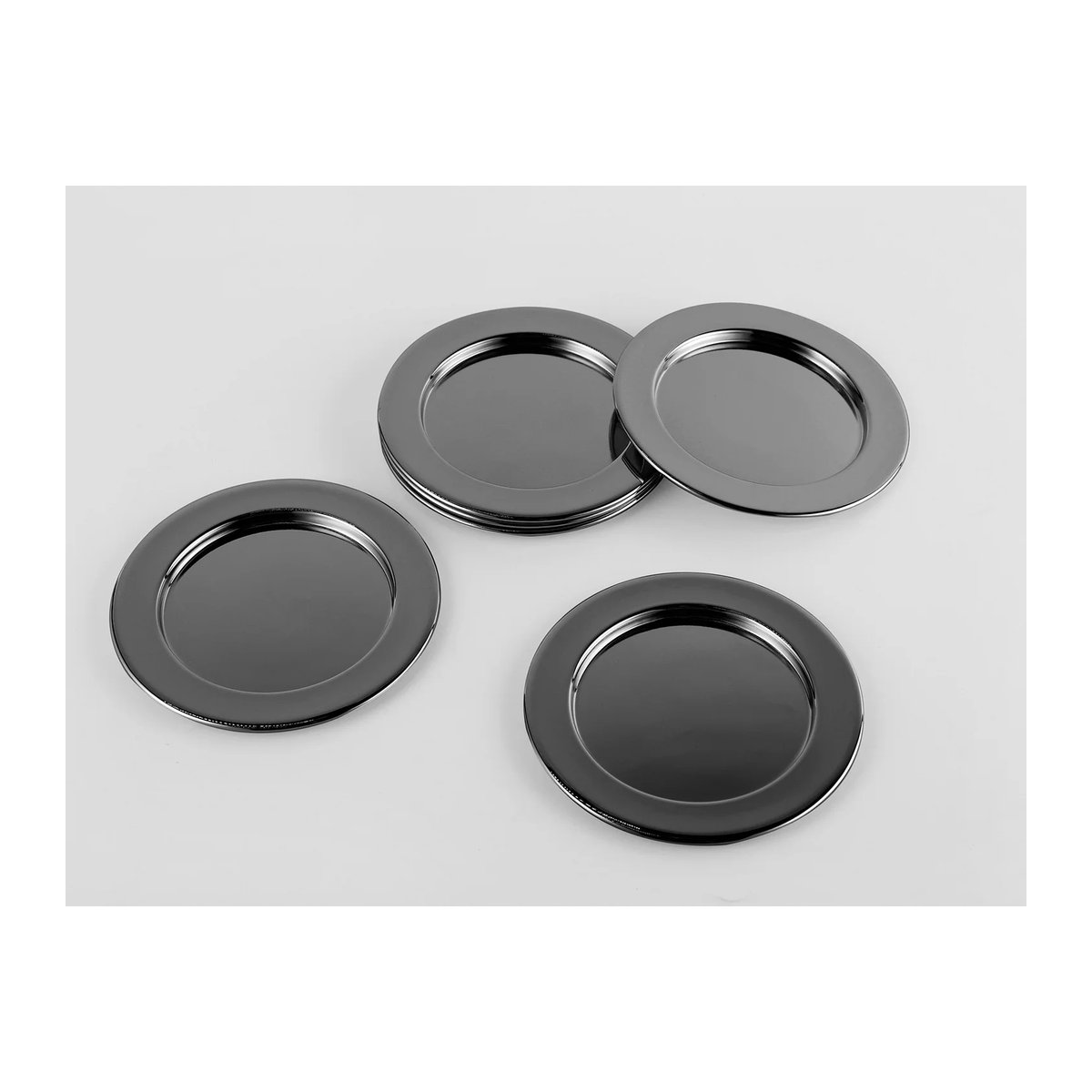 ECHTWERK Glasuntersetzer Set aus Glas und Metall, rund, schwarz, 6er Pack, B/L/H: 11 x 11 x 11 cm - Bild 3