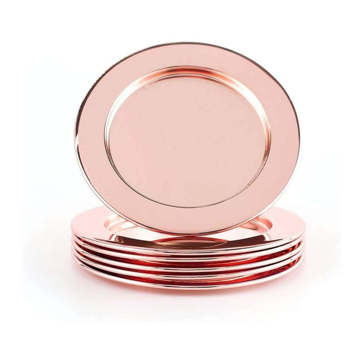 ECHTWERK Glasuntersetzer Set aus Metall und Glas in Kupfer, rund, 6-teilig, Durchmesser: 11 cm - Bild 1