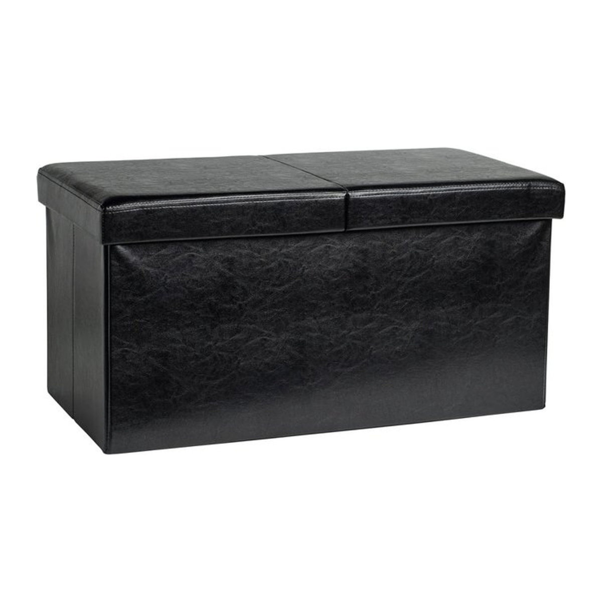 ECHTWERK Sitzbank Flex Sitztruhe aus Kunstleder und Holzwerkstoff, Schwarz, B/T/H: 76 x 38 x 38 cm - Bild 1