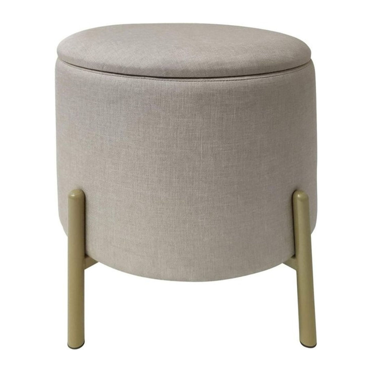 ECHTWERK Sitzhocker Logan mit Samtbezug in Beige und Metallgestell, B/T/H: 36 x 40 x 40 cm - Bild 1