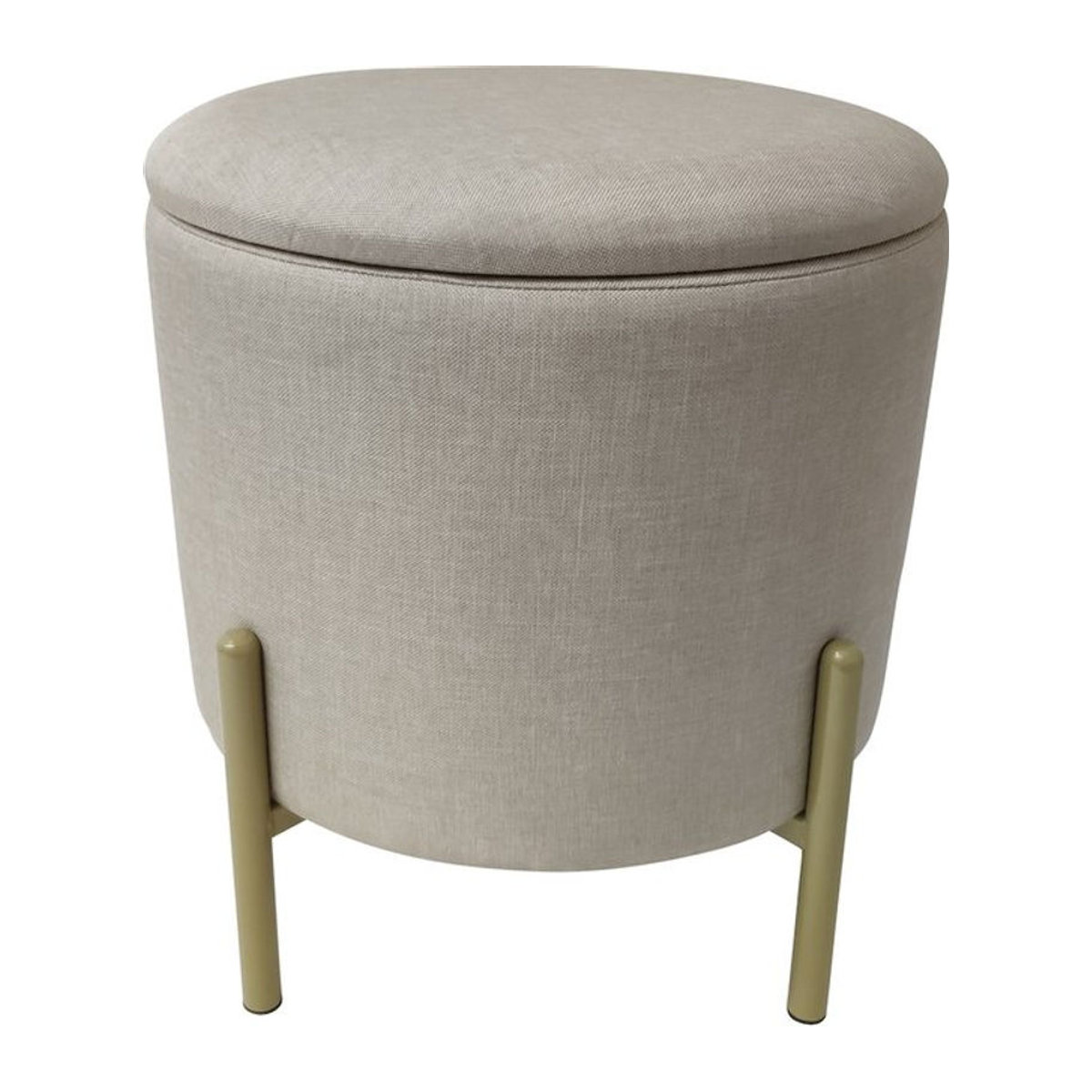 ECHTWERK Sitzhocker Logan mit Samtbezug in Beige und Metallgestell, B/T/H: 36 x 40 x 40 cm - Bild 2