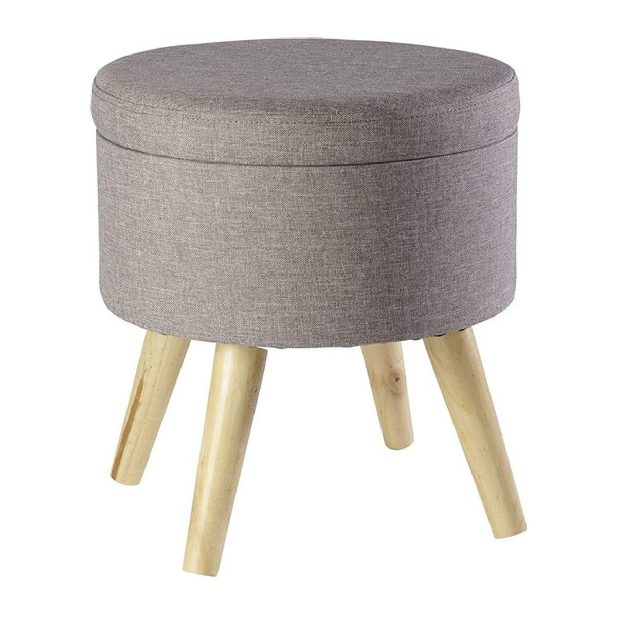 ECHTWERK Sitzhocker Max in Grau mit Massivholzfüßen im skandinavischen Design, B/T/H: 32 x 36 x 36 cm - Bild 2