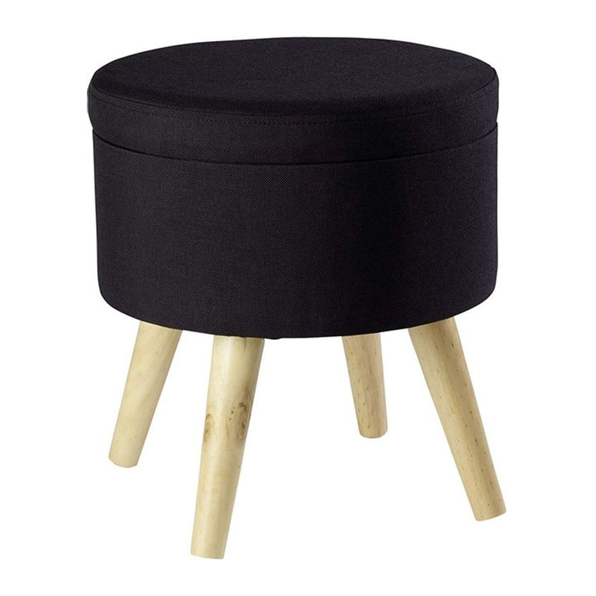 ECHTWERK Sitzhocker Max in Schwarz mit Holzfüßen im skandinavischen Design, B/T/H: 32 x 36 x 36 cm - Bild 2