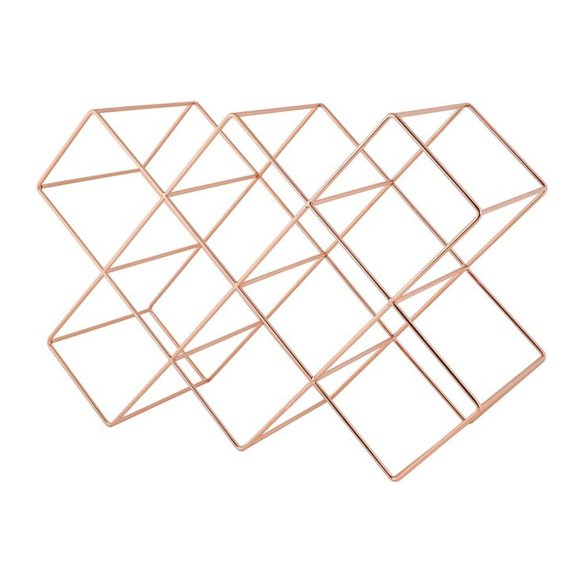 ECHTWERK Weinregal aus Eisen für 8 Flaschen in Kupfer und Braun, minimalistisches Design - Bild 1