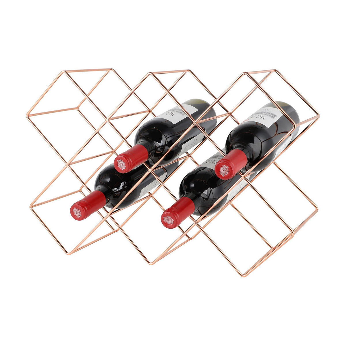 ECHTWERK Weinregal aus Eisen für 8 Flaschen in Kupfer und Braun, minimalistisches Design - Bild 2