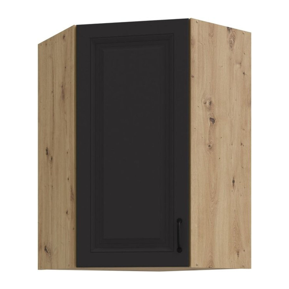Eckhängeschrank Stilo in Grau im Landhausstil mit Drehtüren, B/T/H: 60 x 60 x 90 cm - Bild 1