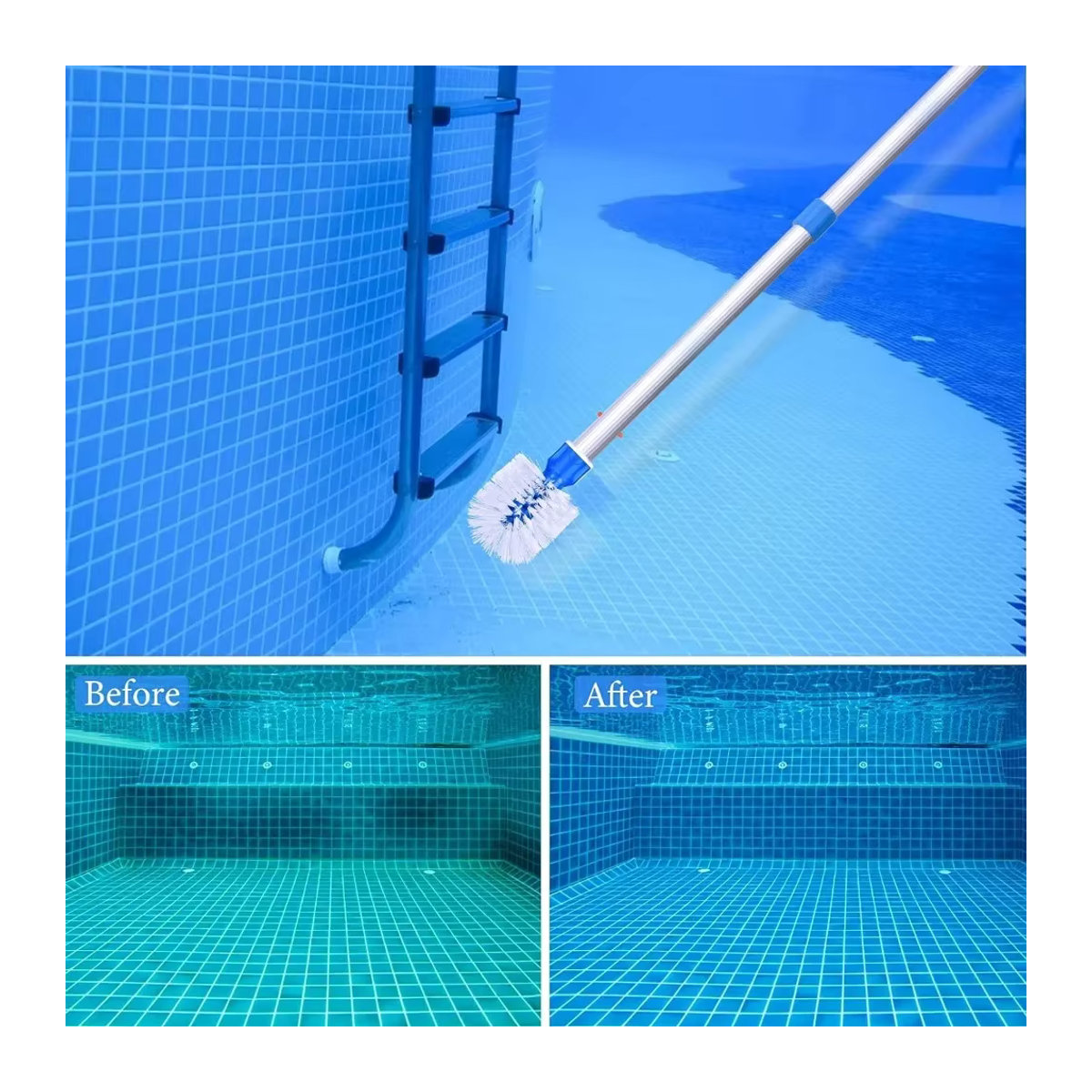 Eckreinigungsset für Swimmingpools zur Reinigung von Stufen, Badewannen, Fliesen und Ecken aus Kunststoff - Bild 5