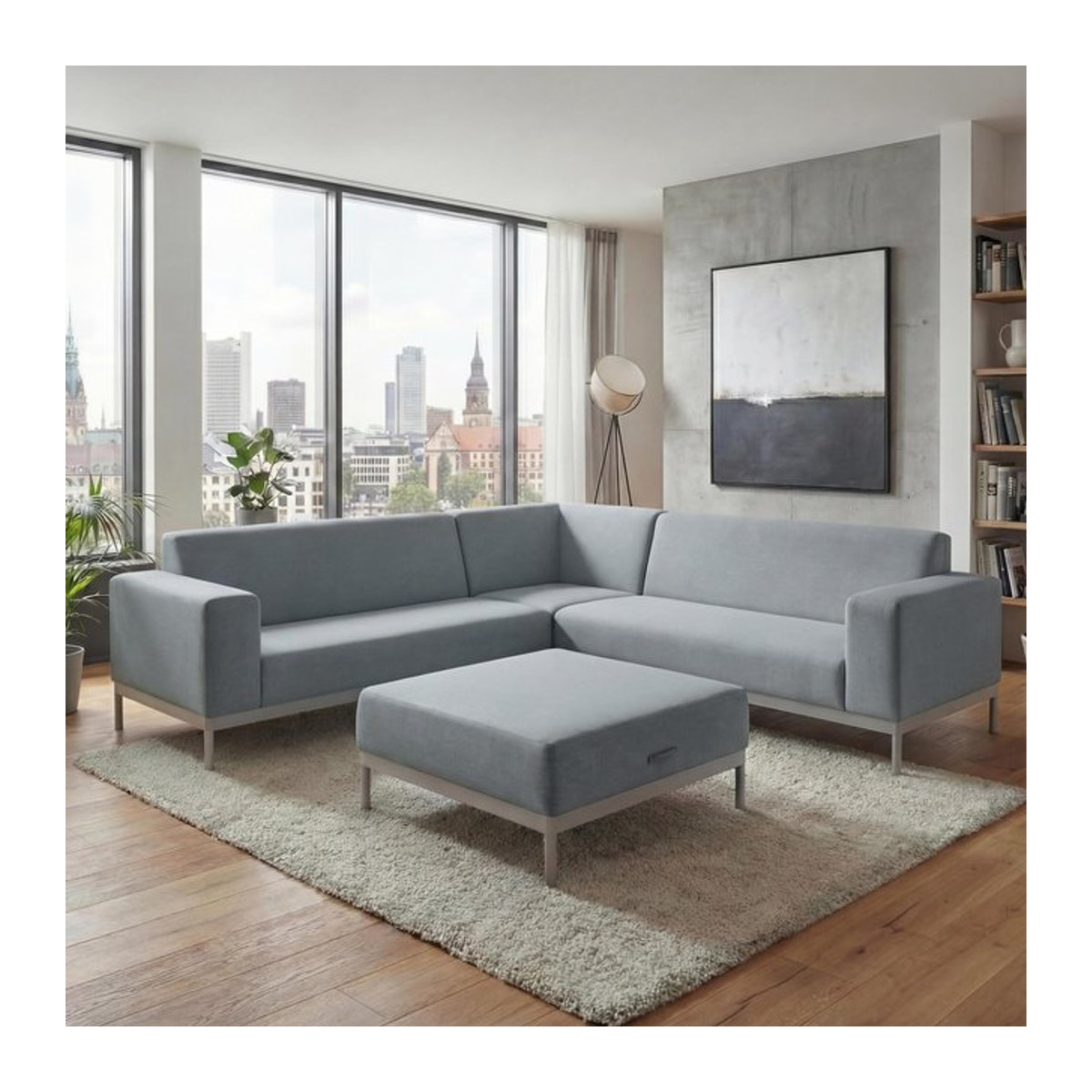 Ecksofa MCW-C47 Loungesofa in Blau aus wasserabweisendem Stoff mit einer Breite von 245 cm - Bild 1