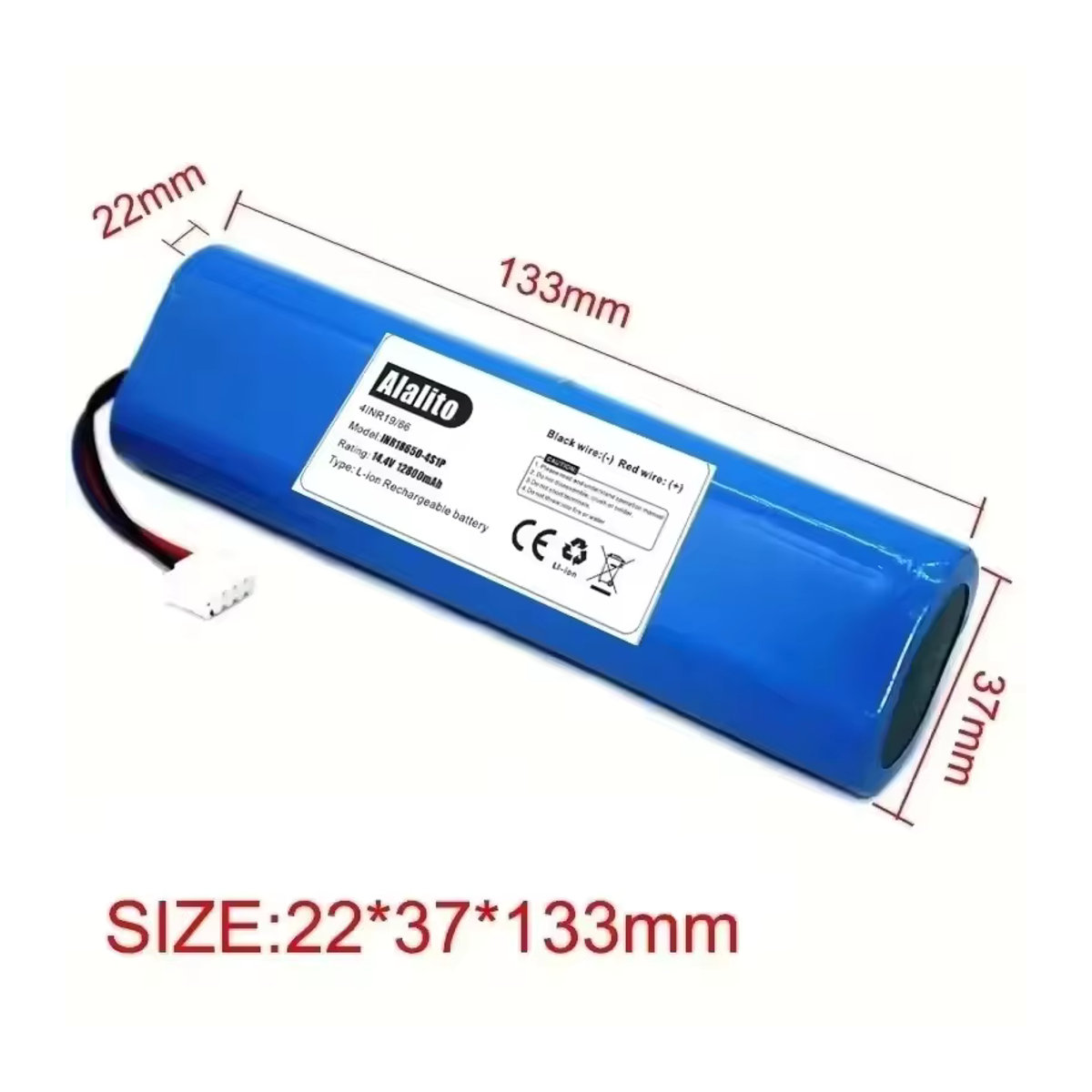 Ecovacs Ersatzakku 12800 mAh für Deebot Ozmo 900 901 905 920 930 937 N8 Pro Roboterstaubsauger, 14,4 V Li-Ion, Blau - Bild 2