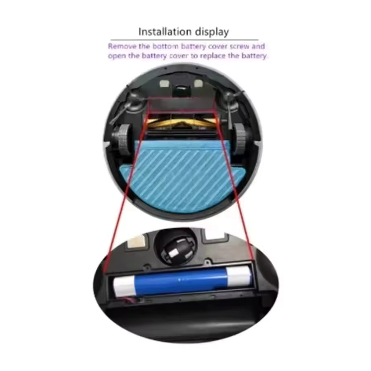 Ecovacs Ersatzakku 12800 mAh für Deebot Ozmo 900 901 905 920 930 937 N8 Pro Roboterstaubsauger, 14,4 V Li-Ion, Blau - Bild 6