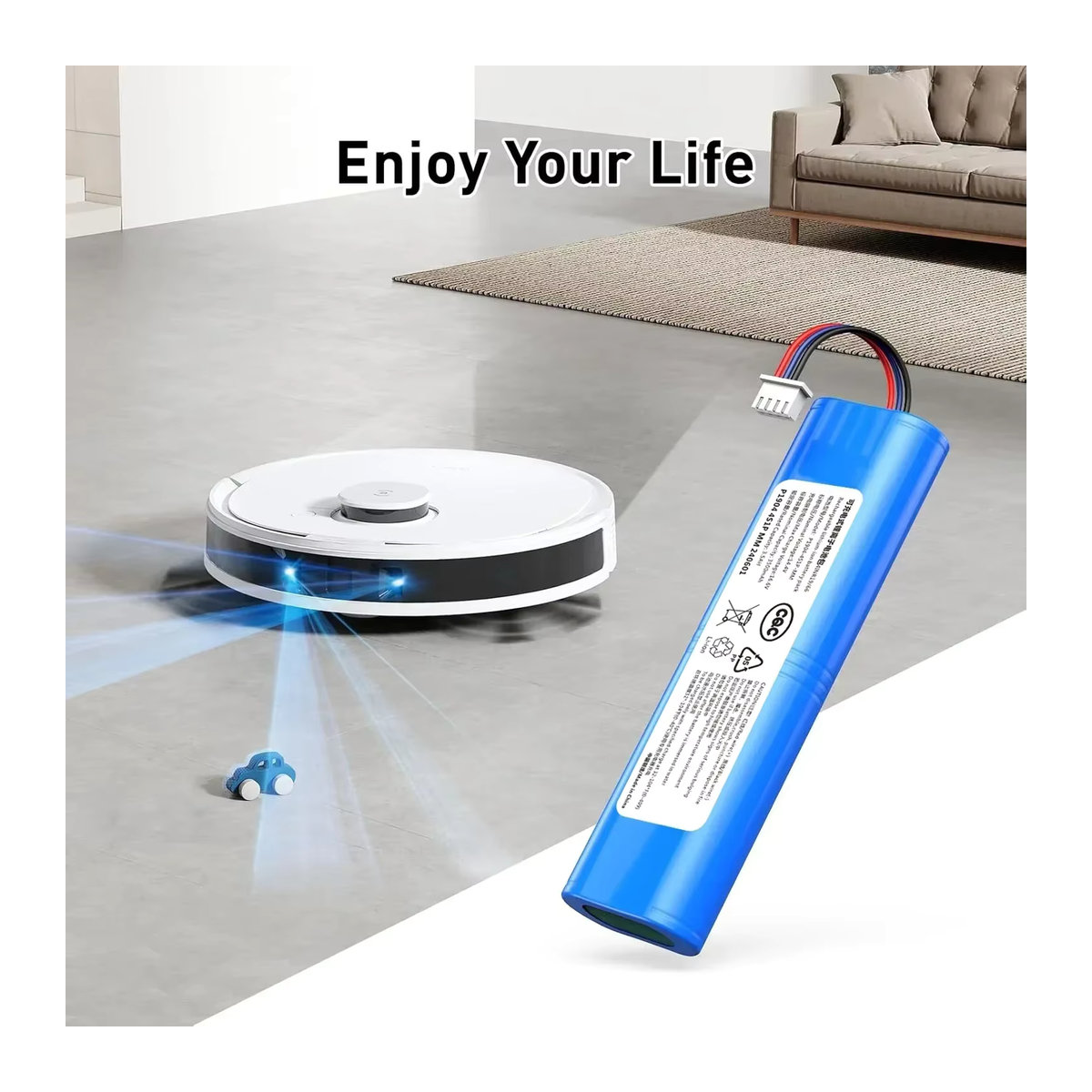 Ecovacs Ersatzakku für Deebot Ozmo 900 901 905 920 930 937 N8 Pro, 6500 mAh, 14,4 V Li-Ion, Blau - Bild 2