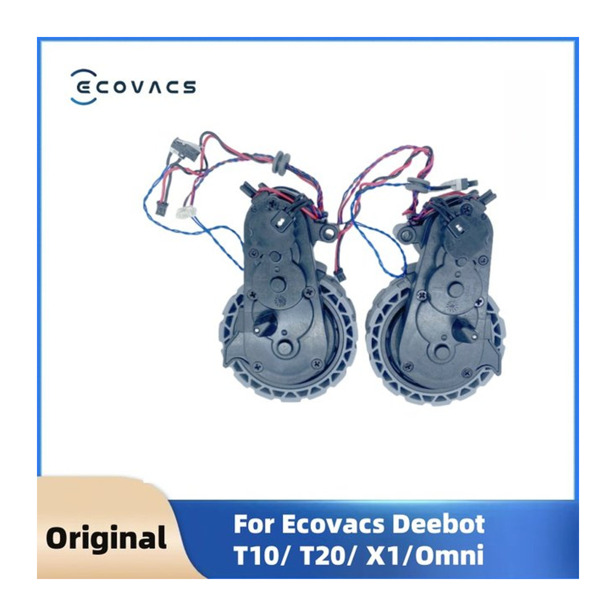 Ecovacs Ersatzteile: Original linkes und rechtes Rad für Deebot T10, T20, X1 und Omni TURBO Plus in Schwarz - Bild 1
