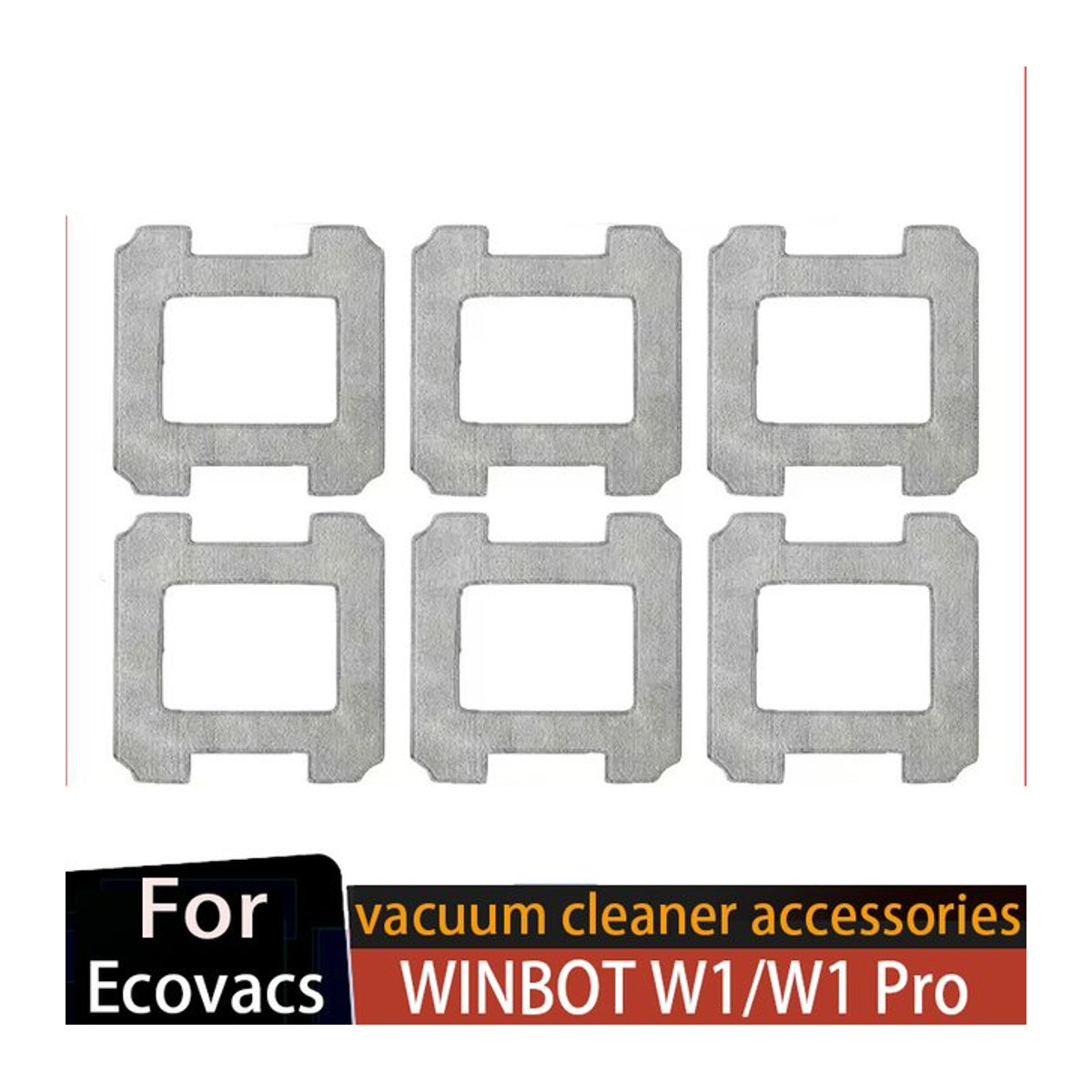 Ecovacs Waschbare Wischpads Grau als Ersatz für Winbot W1/W1 Pro Fensterstaubsauger Mopptücher - Bild 1