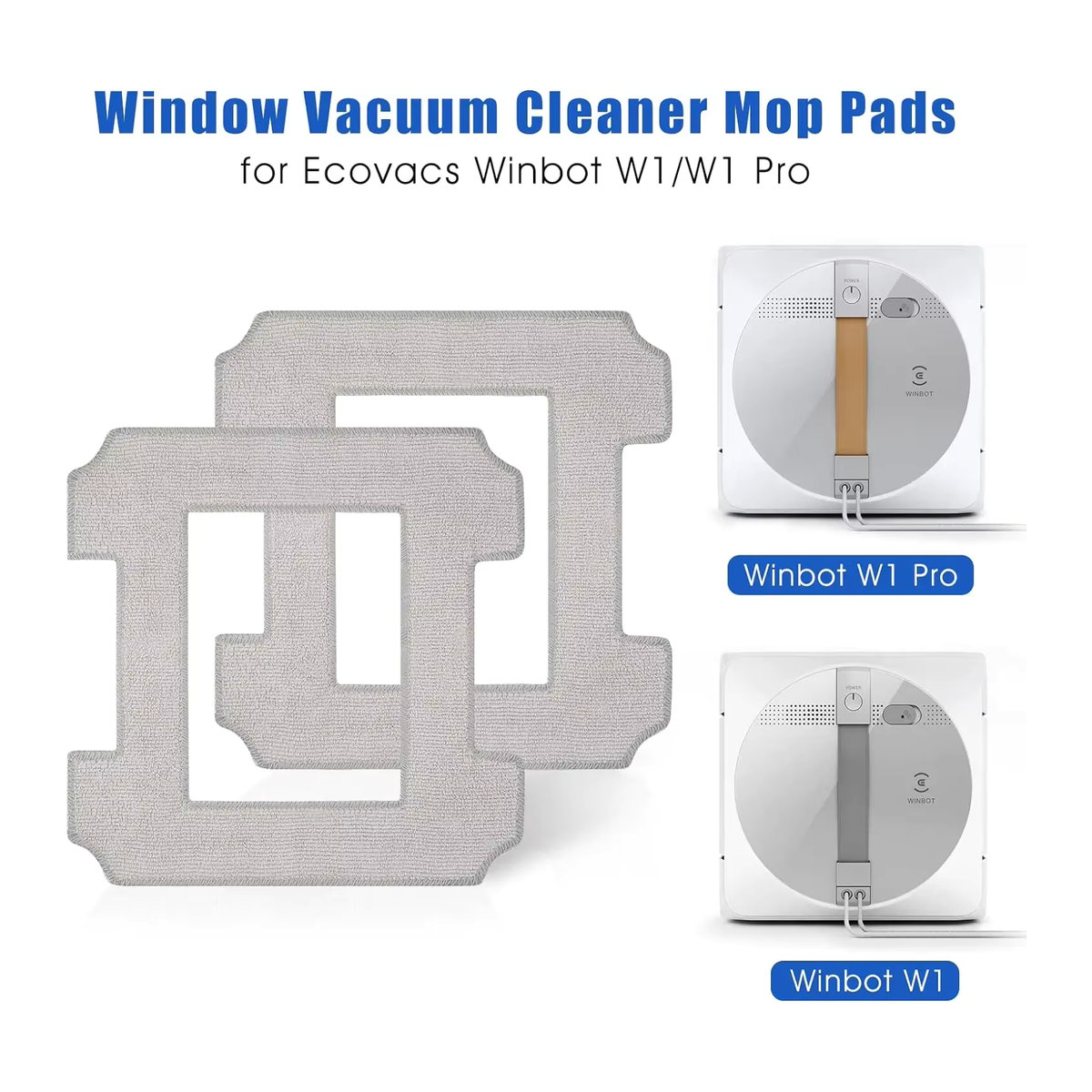 Ecovacs Waschbare Wischpads Grau als Ersatz für Winbot W1/W1 Pro Fensterstaubsauger Mopptücher - Bild 2