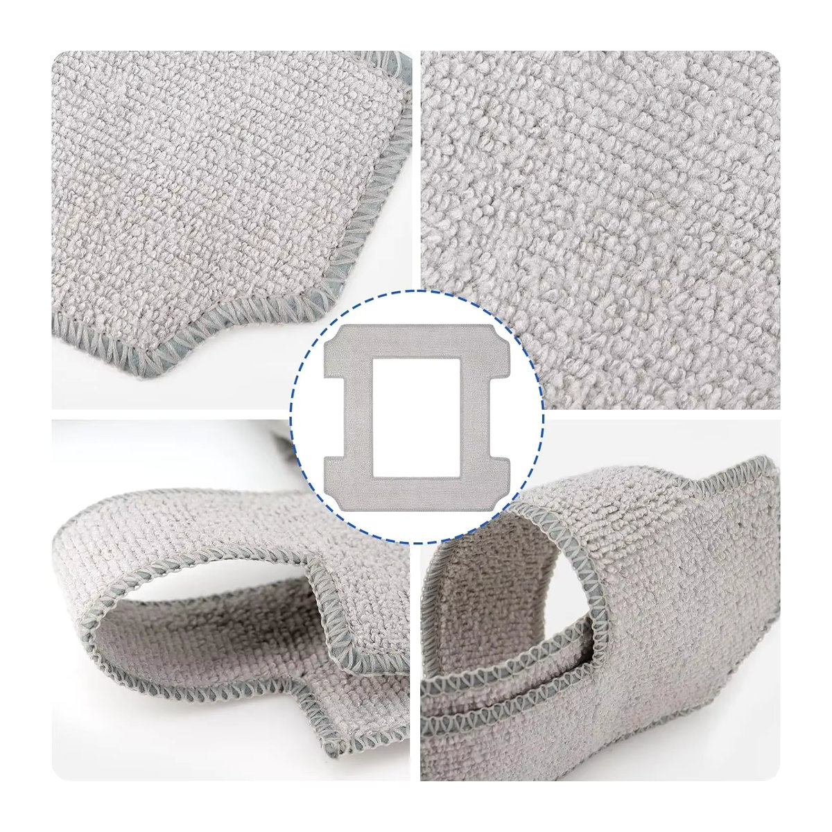 Ecovacs Waschbare Wischpads Grau als Ersatz für Winbot W1/W1 Pro Fensterstaubsauger Mopptücher - Bild 3