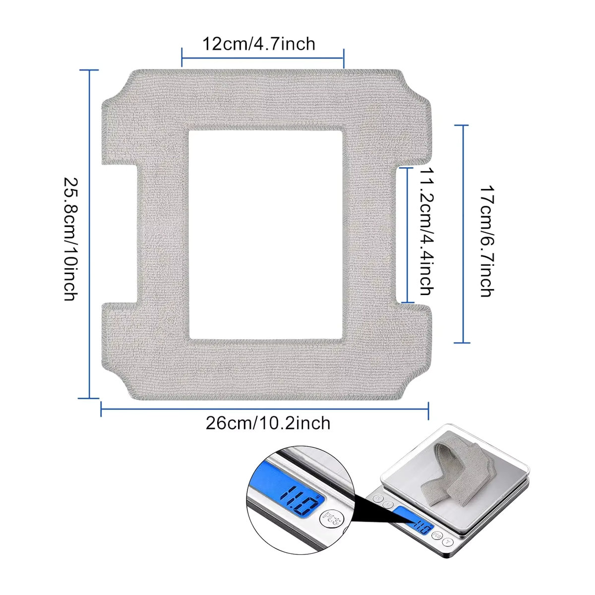 Ecovacs Waschbare Wischpads Grau als Ersatz für Winbot W1/W1 Pro Fensterstaubsauger Mopptücher - Bild 4