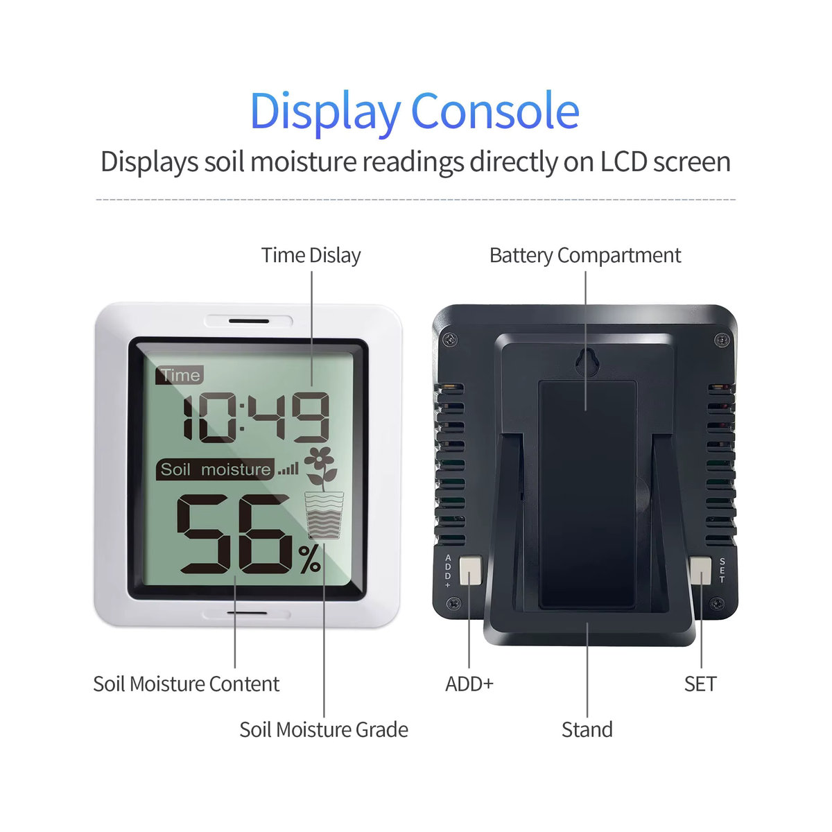 ECOWITT WH0291 Bodenfeuchtigkeitstester mit Digital LCD Display für Garten Rasen und Topfpflanzen - Bild 4