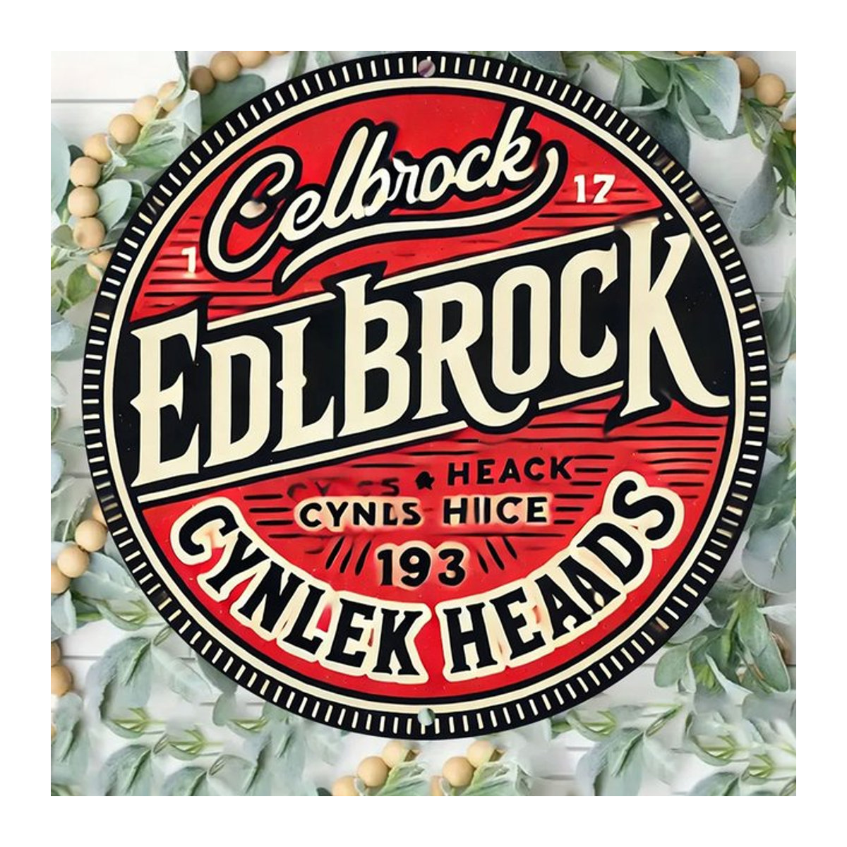 Edelbrock Wanddekoration Vintage Logo in Rot, quadratisch, B/H: 20,3 x 20,3 cm - Bild 1