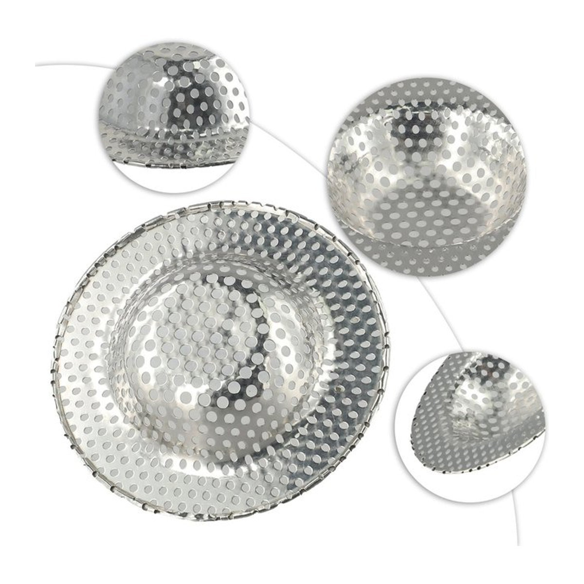 Edelstahl Abflussfilter Haarfänger für Waschbecken und Dusche, Durchmesser: 9 cm - Bild 1