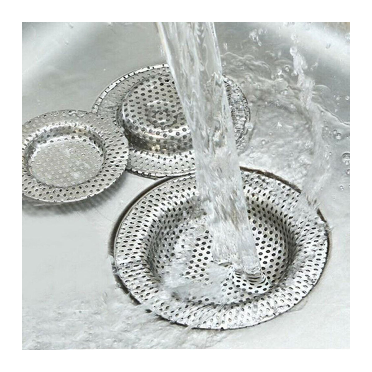 Edelstahl Abflussfilter Haarfänger für Waschbecken und Dusche, Durchmesser: 9 cm - Bild 3
