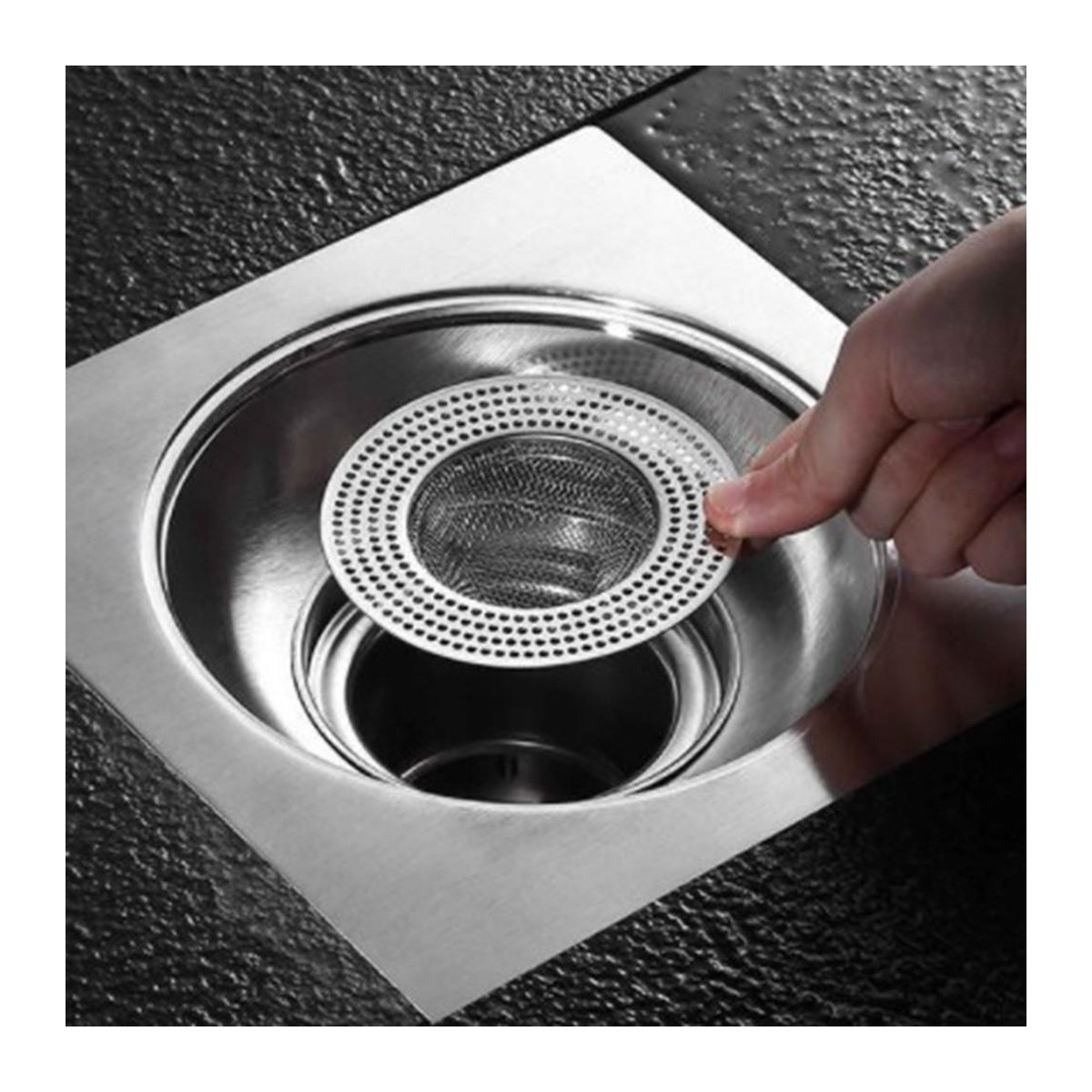 Edelstahl Abflussfilter Haarfänger für Waschbecken und Dusche, Durchmesser: 9 cm - Bild 5