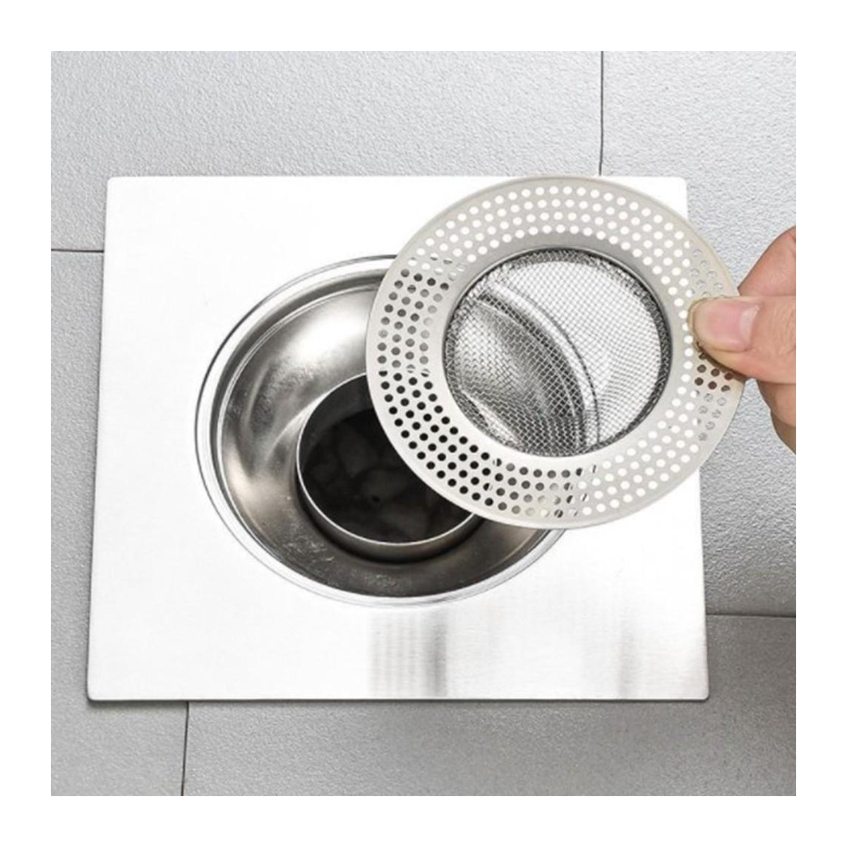 Edelstahl Abflussfilter Haarfänger für Waschbecken und Dusche, Durchmesser: 9 cm - Bild 6