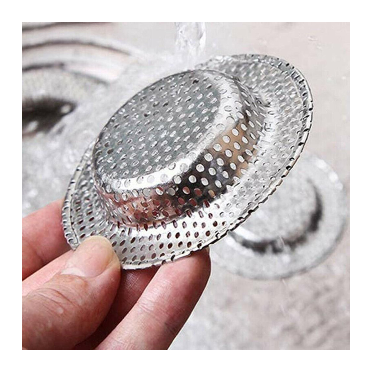 Edelstahl Abflussfilter Haarfänger für Waschbecken und Dusche, Durchmesser: 9 cm - Bild 7
