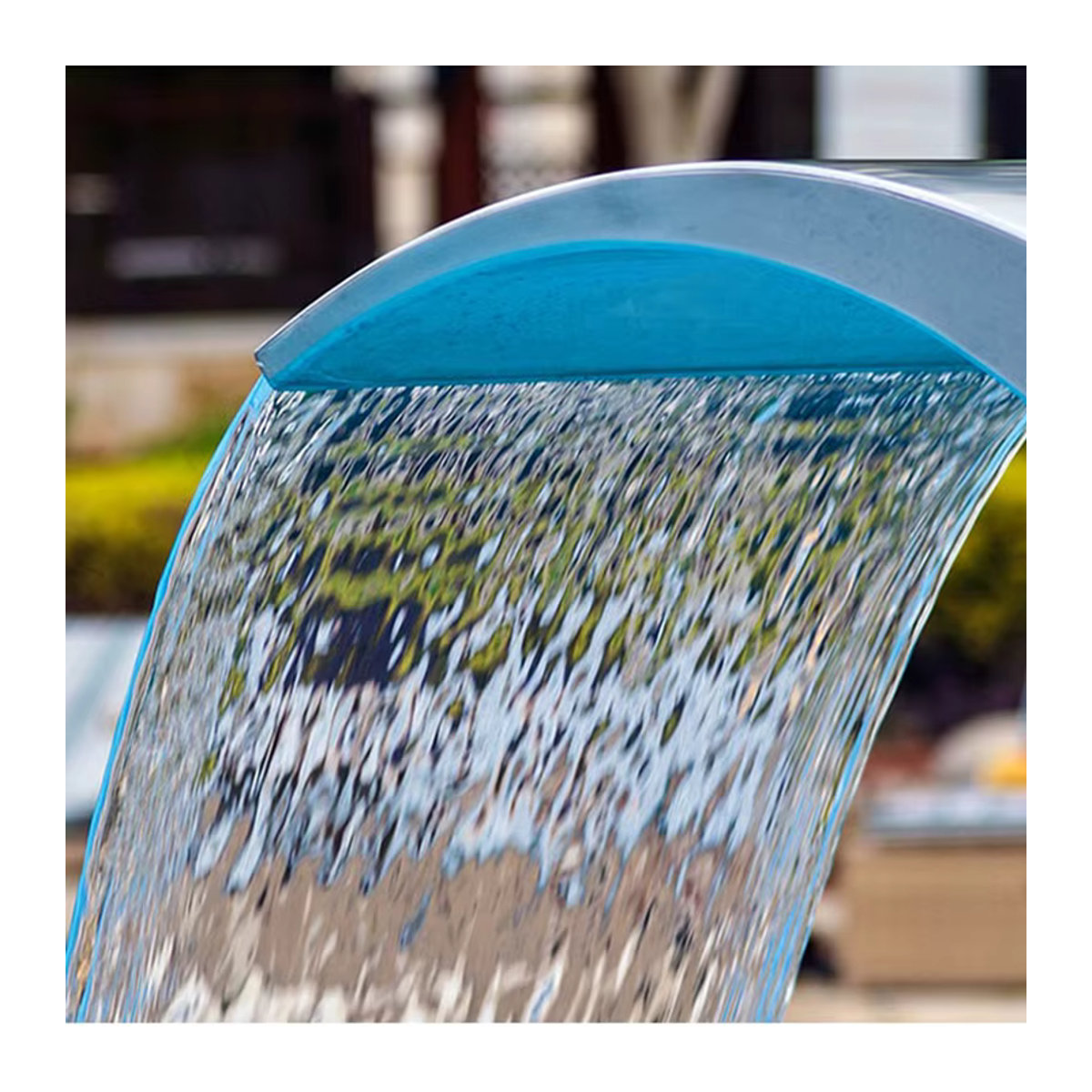 Edelstahl Pool Wasserfall als dekorativer Wasserbrunnen für Pool, Teich und Garten, B/H/T: 60 x 45,5 x 30 cm - Bild 2