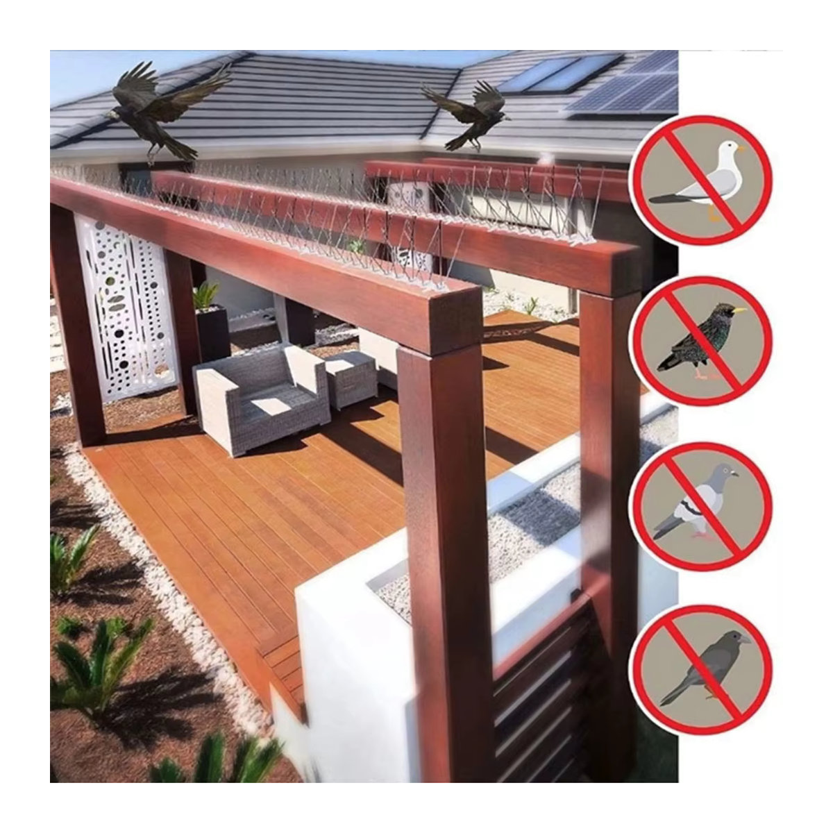 Edelstahl Tauben Spikes Vogel Repeller zur Abschreckung für Garten und Balkon - Bild 3