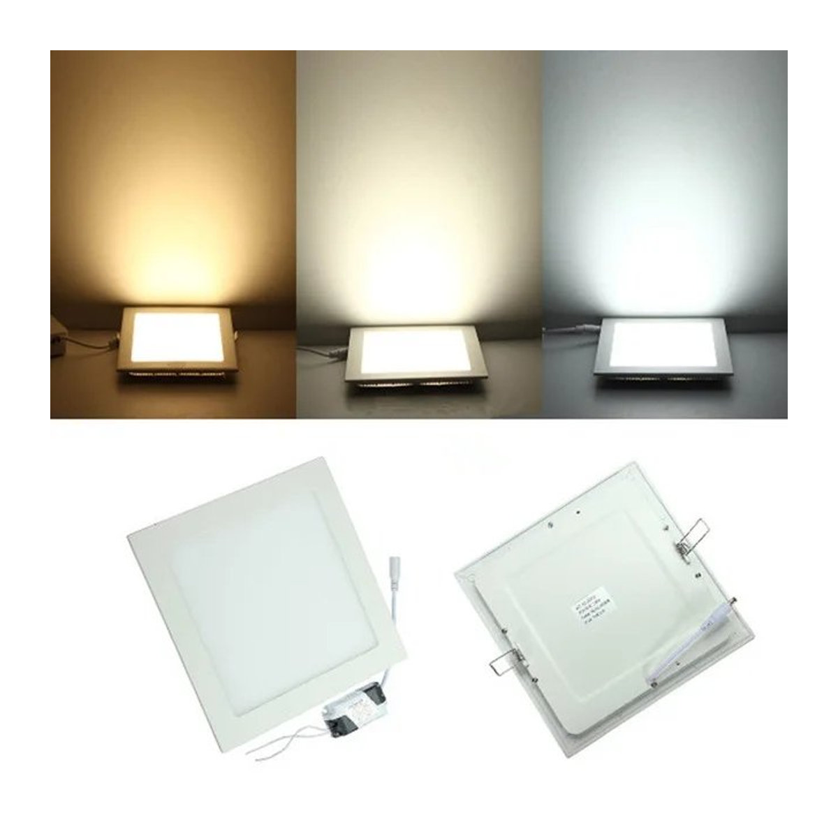 EE LED-Deckeneinbauleuchte quadratisch in Weiß, ultradünnes LED-Panel-Downlight mit 3–25 W und wählbaren Lichtfarben warmweiß, naturweiß oder kaltweiß - Bild 1