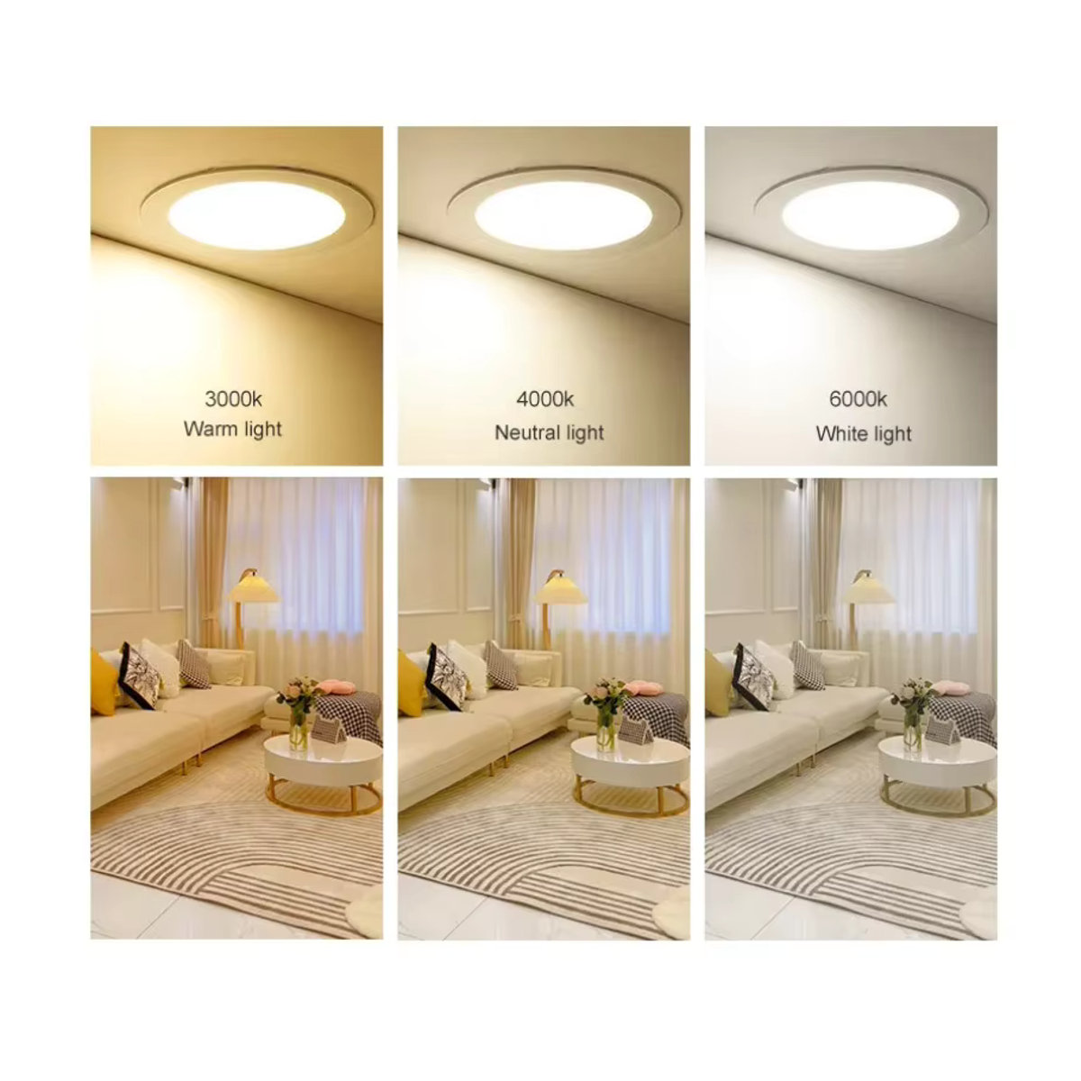 EE LED Einbaustrahler aus Aluminium, ultradünnes LED-Panel-Licht in Weiß, minimalistisches Design, 20 W - Bild 2