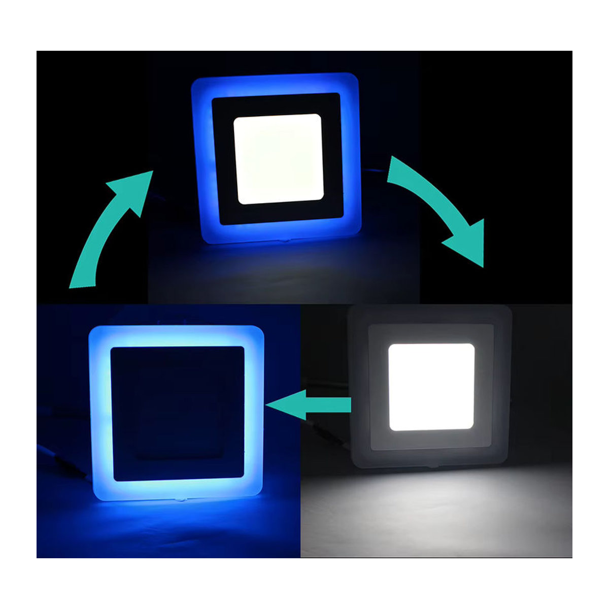 EE LED Einbaustrahler Panel in Blau und Weiß, minimalistisches Design für Wohnkultur, rund oder quadratisch erhältlich - Bild 2