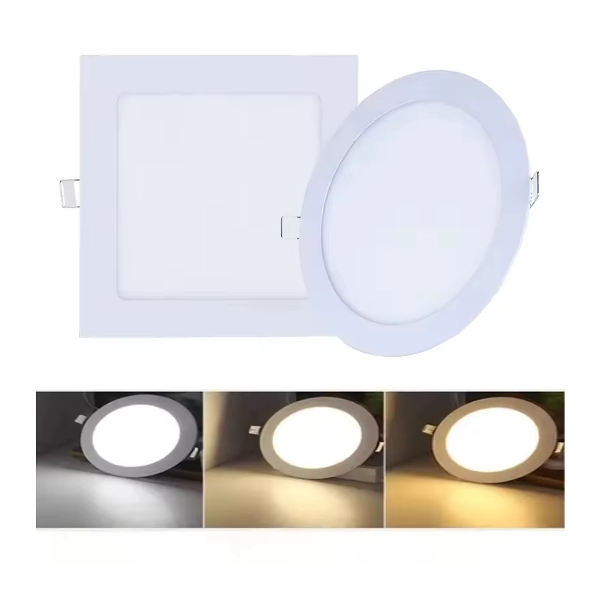 EE LED-Panel-Leuchte in Weiß, minimalistische Deckenlampe mit 25 W - Bild 1