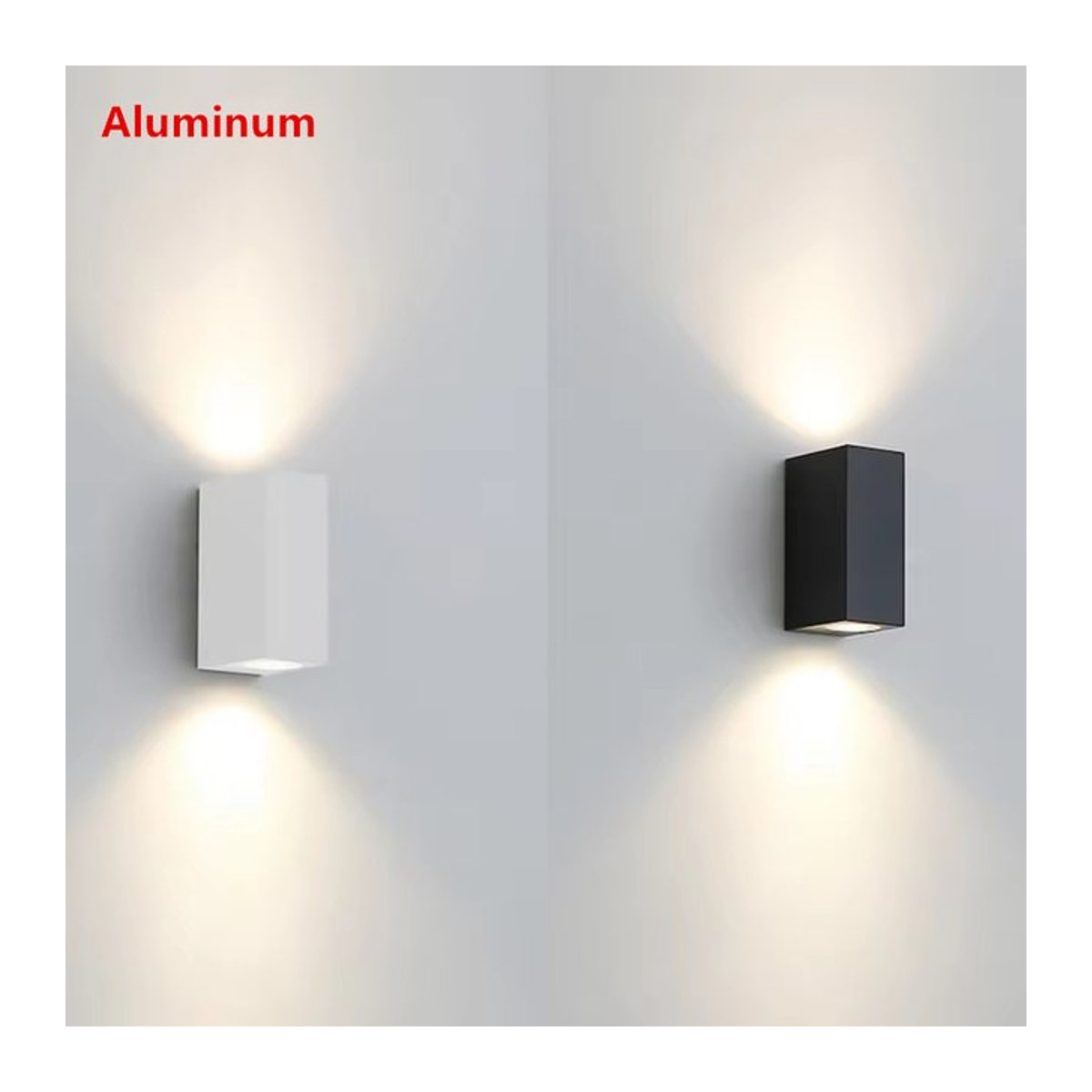 EE Wandleuchte aus Aluminium in Schwarz für Außen und Innen mit GU10 Fassung und minimalistischem Design - Bild 1