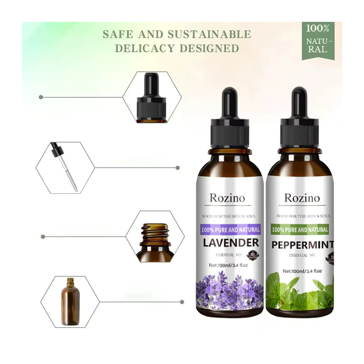 Eelhoe Ätherisches Lavendel-Pflanzenöl SPA, 100 ml, Beruhigende Massage-Essenz zur Feuchtigkeitsspende - Bild 4