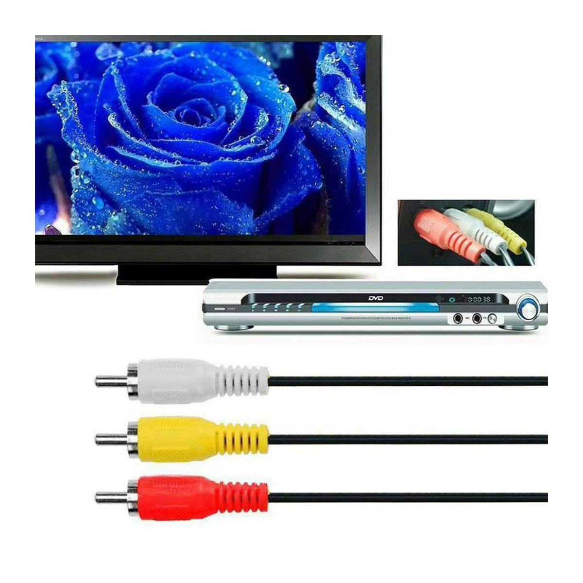 eelhoe HDMI auf 3RCA Audio-Video-Adapterkabel 1080P in Bunt, Länge: 1,5 m - Bild 3
