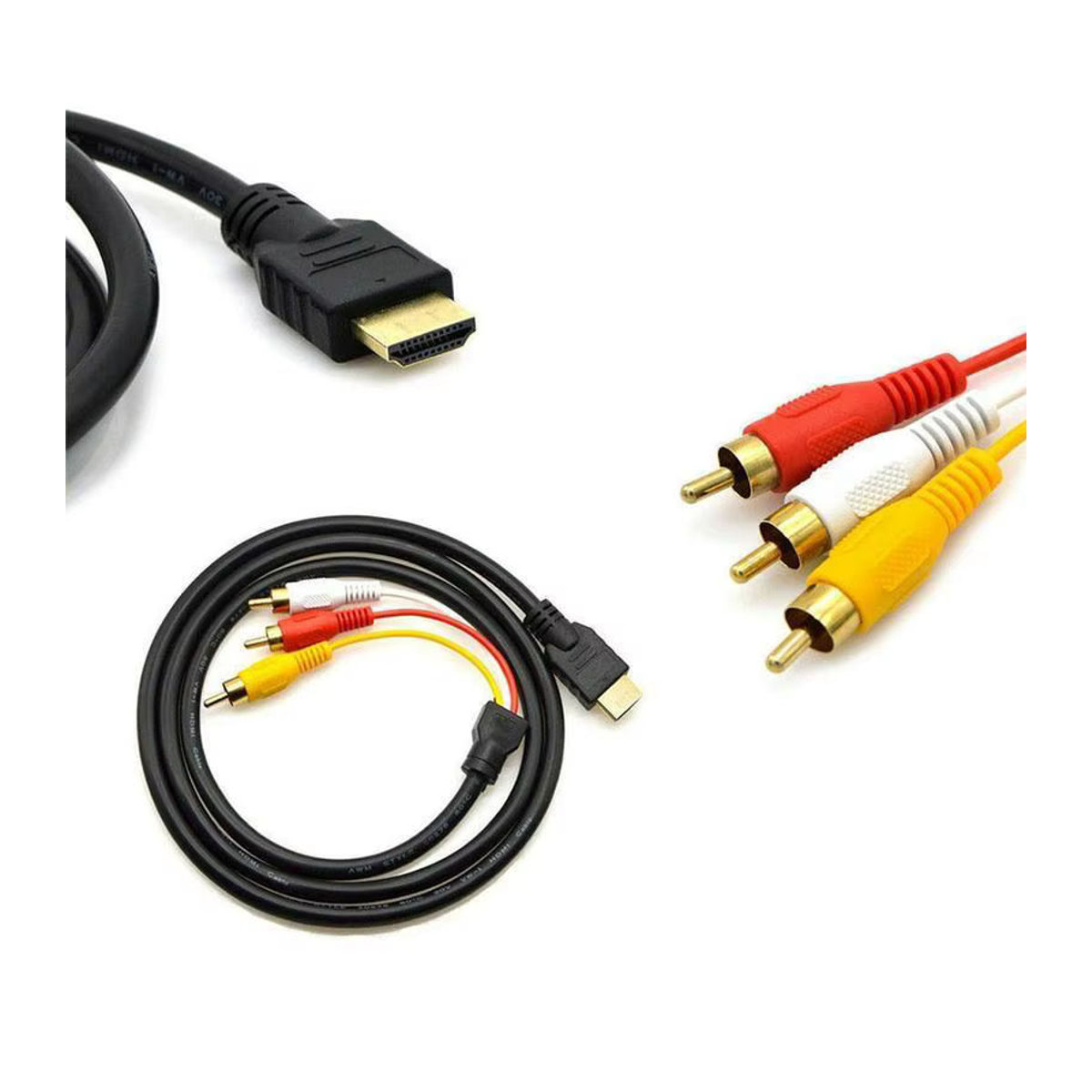 eelhoe HDMI auf 3RCA Audio-Video-Adapterkabel 1080P in Bunt, Länge: 1,5 m - Bild 6