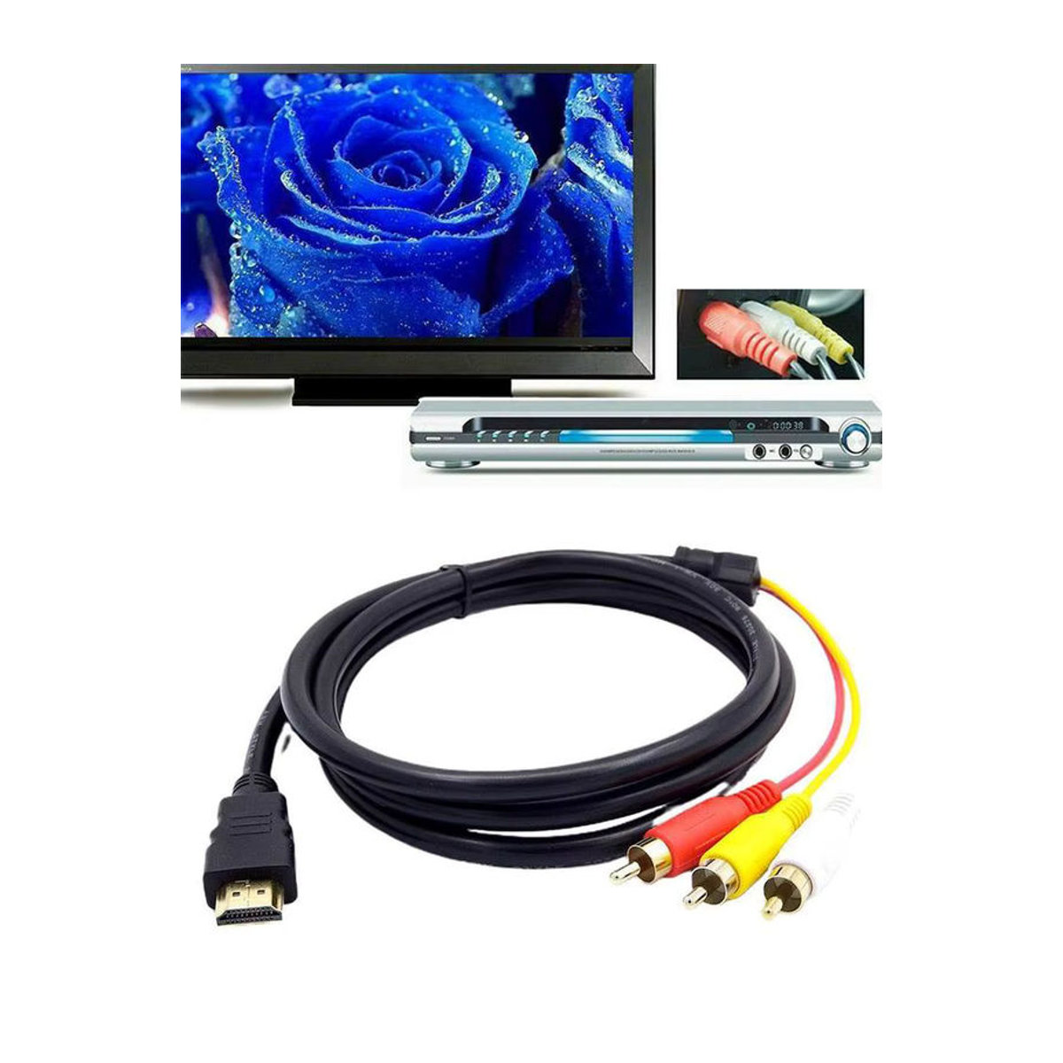 eelhoe HDMI auf 3RCA Audio-Video-Adapterkabel 1080P in Bunt, Länge: 1,5 m - Bild 7