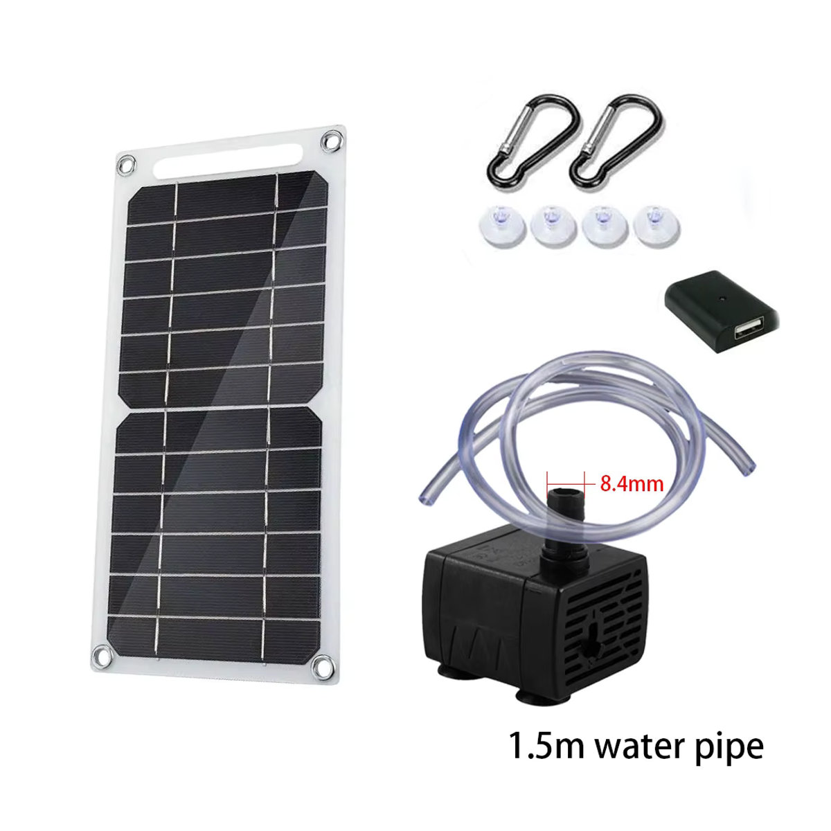 EESBAO Solarpanel mit USB-5-V-Wasserpumpensystem für Aquarien, Teich und Haustiertränken - Bild 2