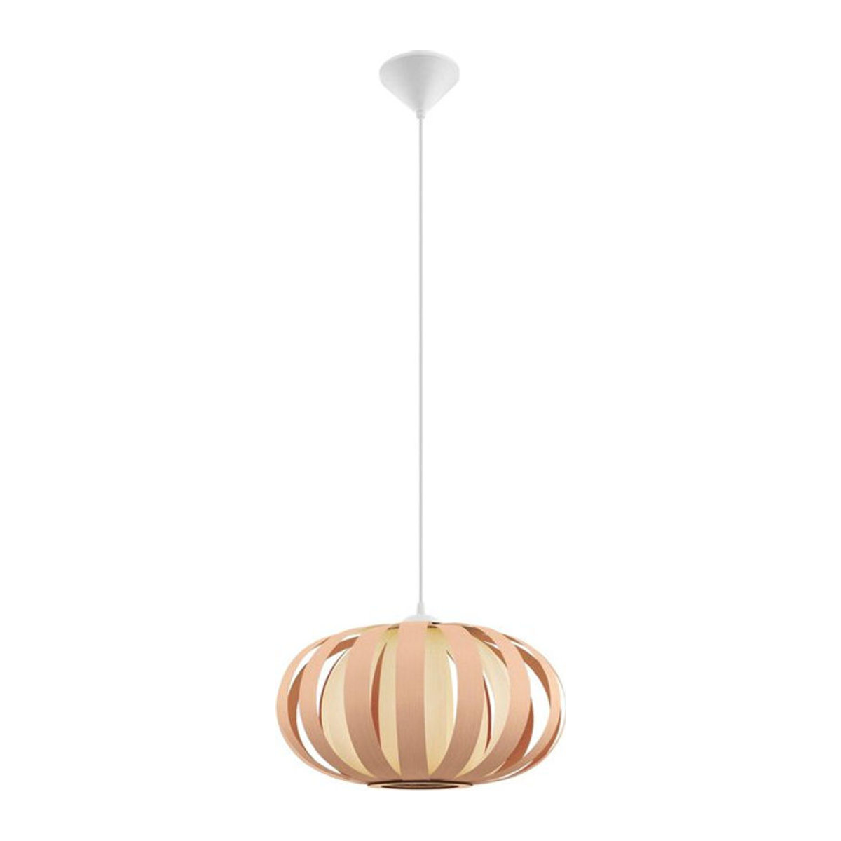 Eglo Hängeleuchte Arenella Pendelleuchte Modern in Weiß und Braun aus Kunststoff mit Durchmesser: 60 cm - Bild 1