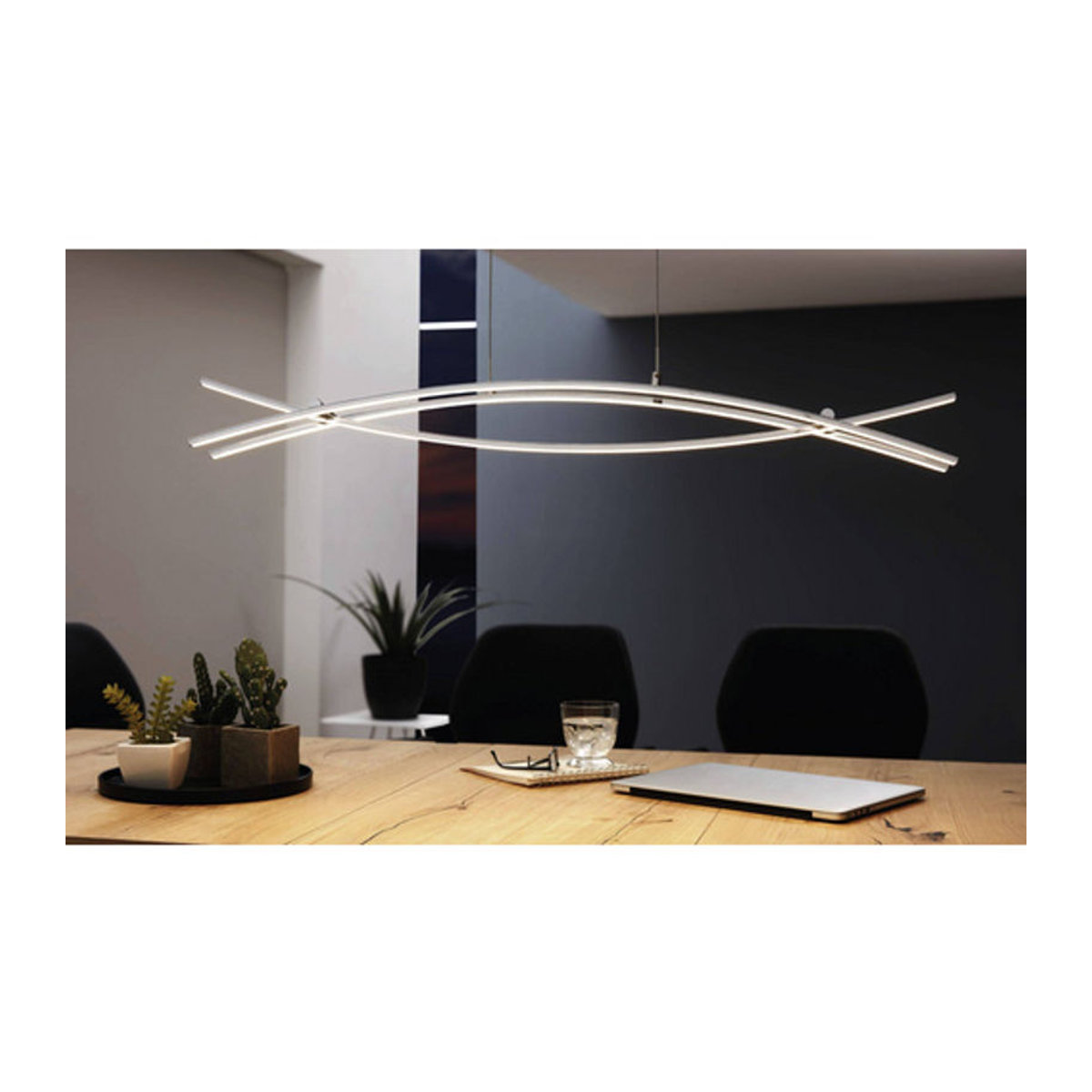 Eglo Pendelleuchte NEVADO aus Aluminium in Silber mit warmweißem LED-Licht - Bild 2