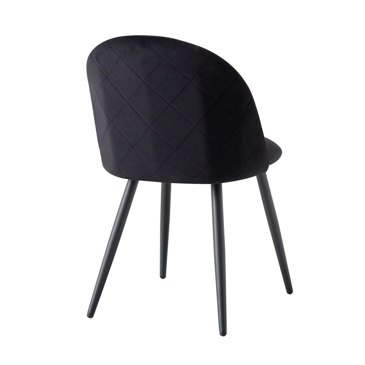 EGOONM 4er Set Polsterstühle aus Samt mit Metallbeinen im modernen Design, Schwarz/Weiß/Grau - Bild 4