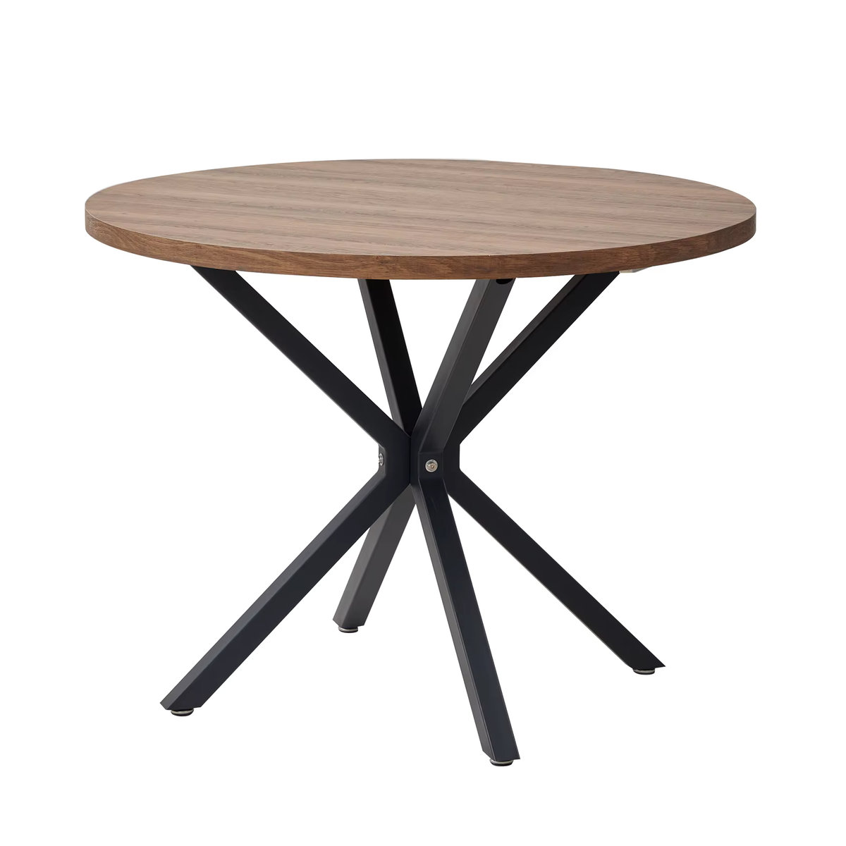 EGOONM Nordischer Couchtisch aus Massivholz und Stahl, runder Wohnzimmertisch im skandinavischen Design, Durchmesser: 100 cm - Bild 7