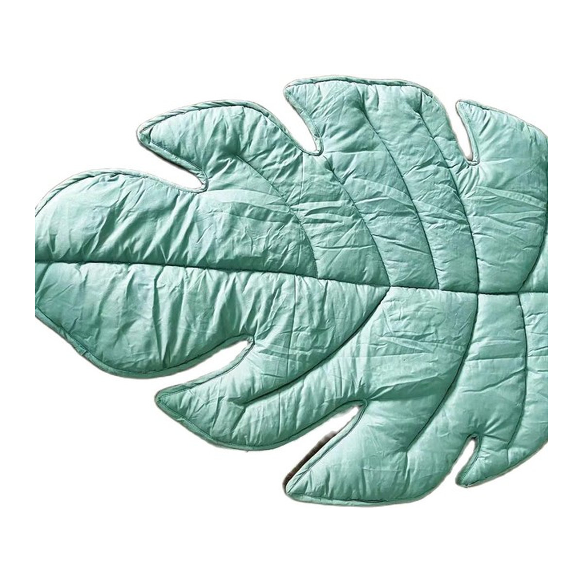 EGW Baby Spielmatte in Form von grünen Pflanzenblättern, Nordic Teppich als Kletterpad und weiche Bodenmatte, B/B/H: 143 x 107 cm - Bild 1