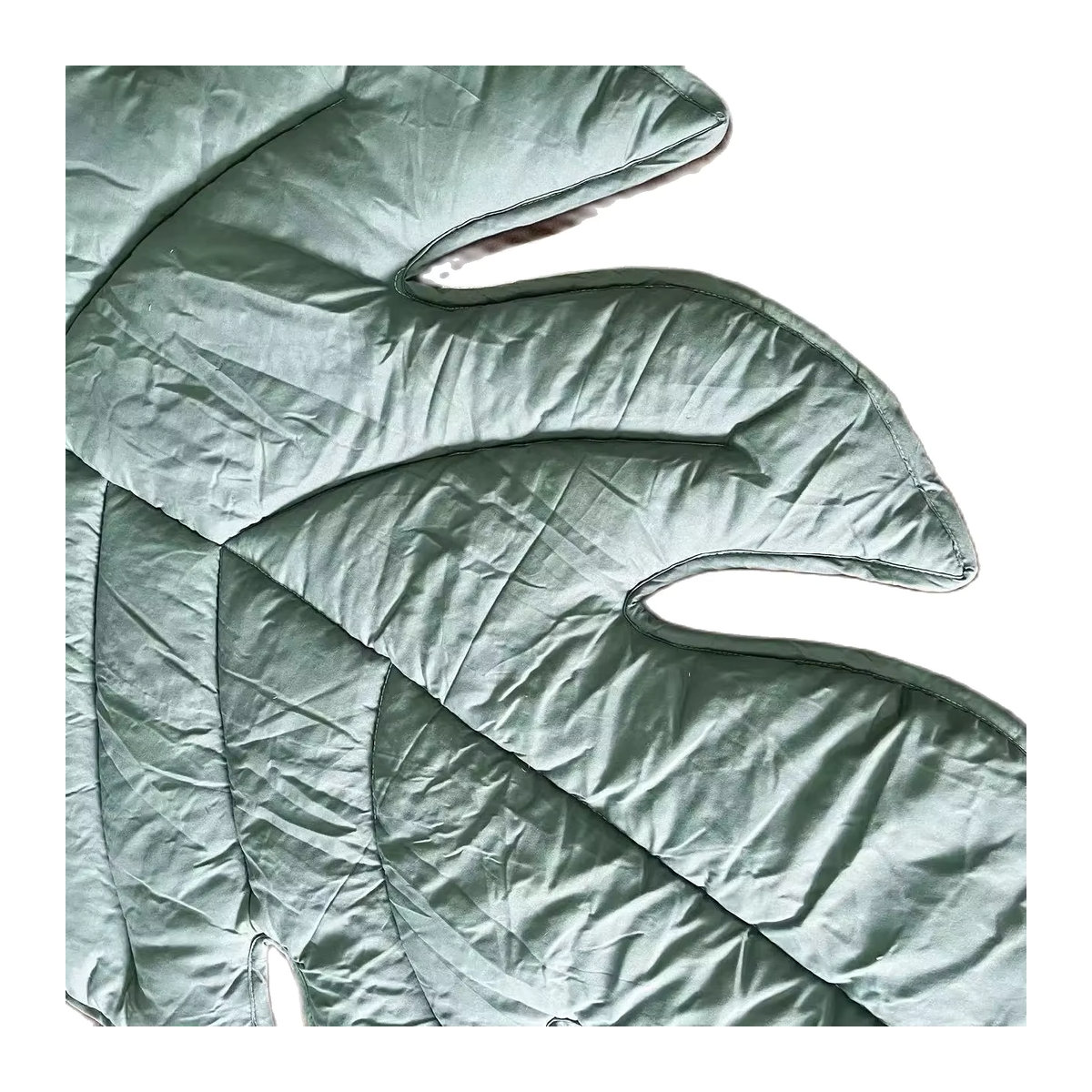EGW Baby Spielmatte in Form von grünen Pflanzenblättern, Nordic Teppich als Kletterpad und weiche Bodenmatte, B/B/H: 143 x 107 cm - Bild 5