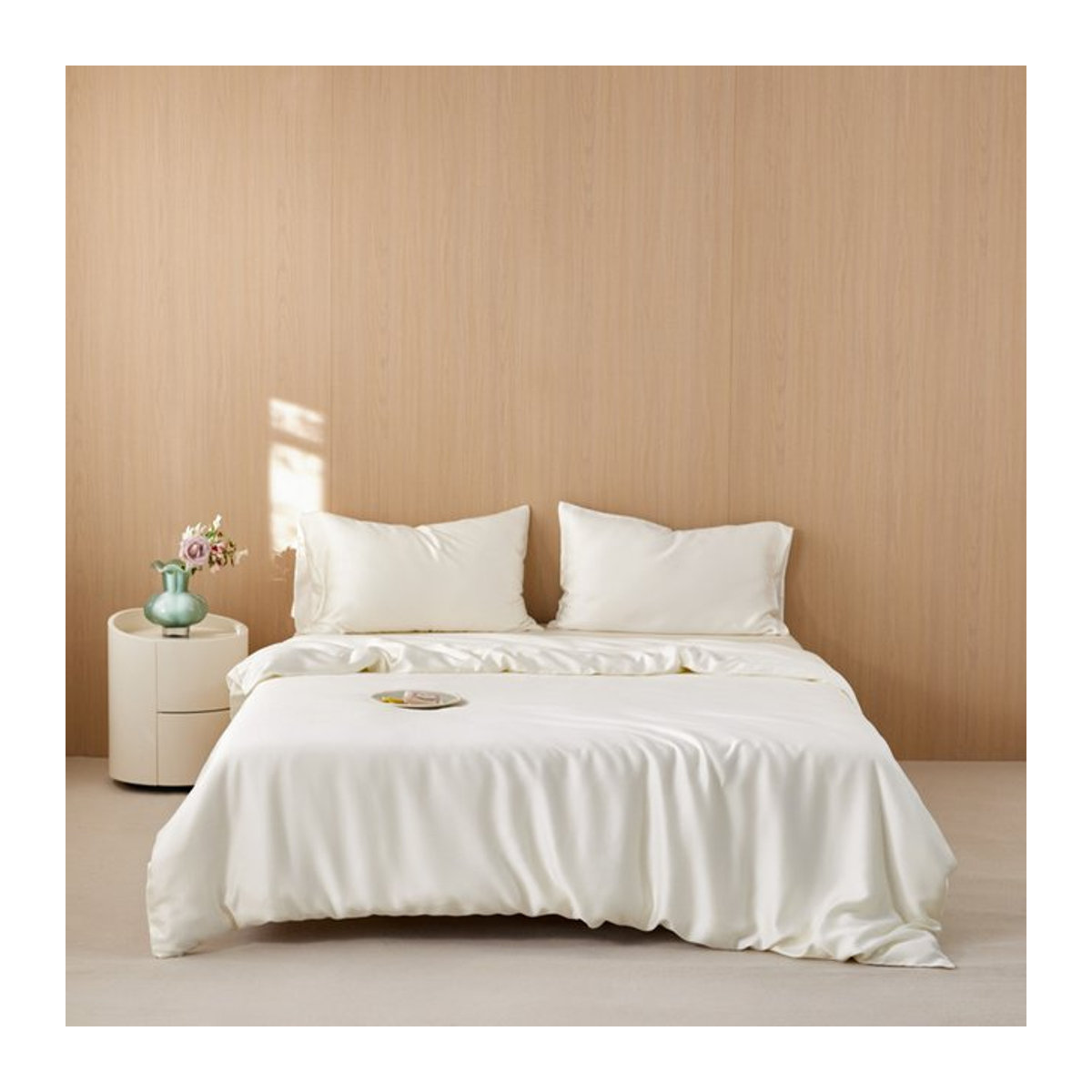 EGW Eucalyptus Lyocell Bettbezug aus Ten-Cell in Off White - Bild 1