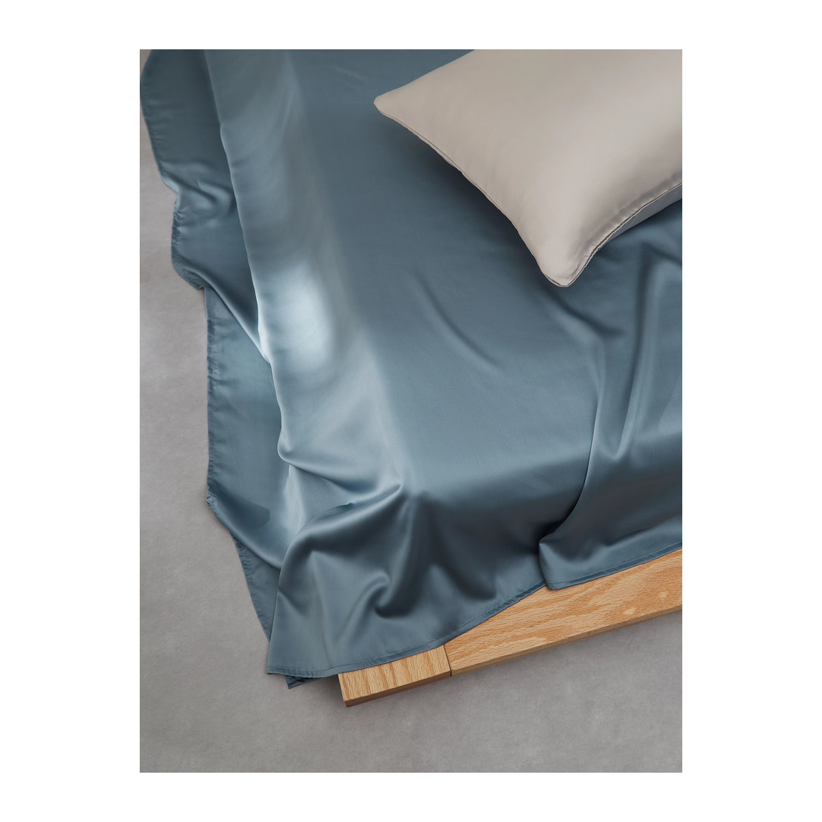 EGW Eukalyptus-Lyocell-Bambusfaser-Laken, blau, B/T: 274 x 259 cm, King Size - Bild 3