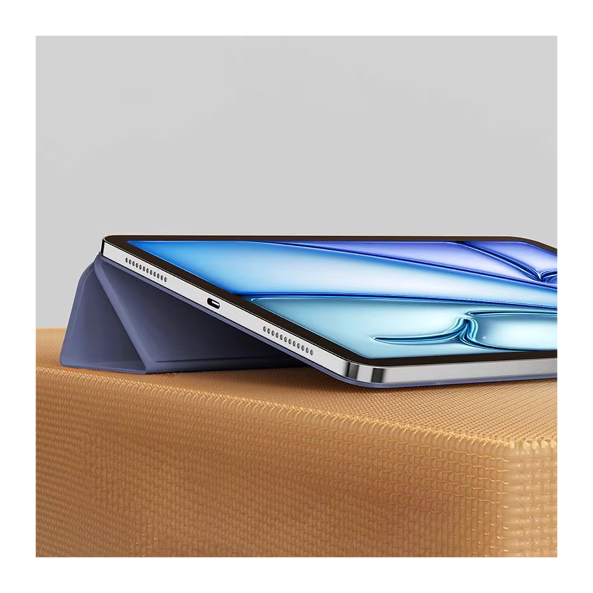 EGYAL Tablet-Ständer-Schutzclip für iPad Pro 13 und 11 sowie iPad Air 5 und 4 mit Magnet-Rückseite und Schutzfolie in Grau und Blau - Bild 5